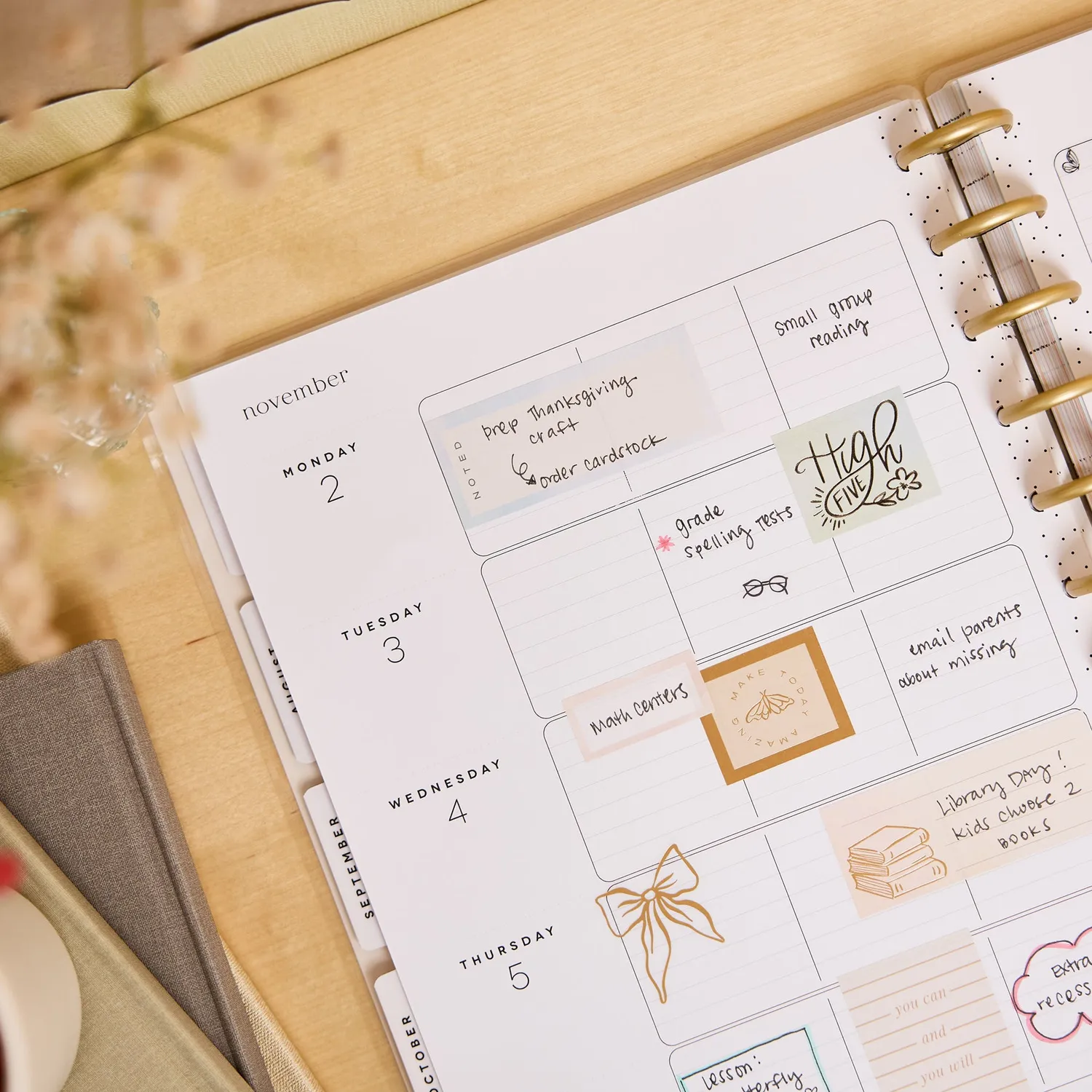 Happy Planner Pastel Poetry 2026-2027 agenda enseignant Big