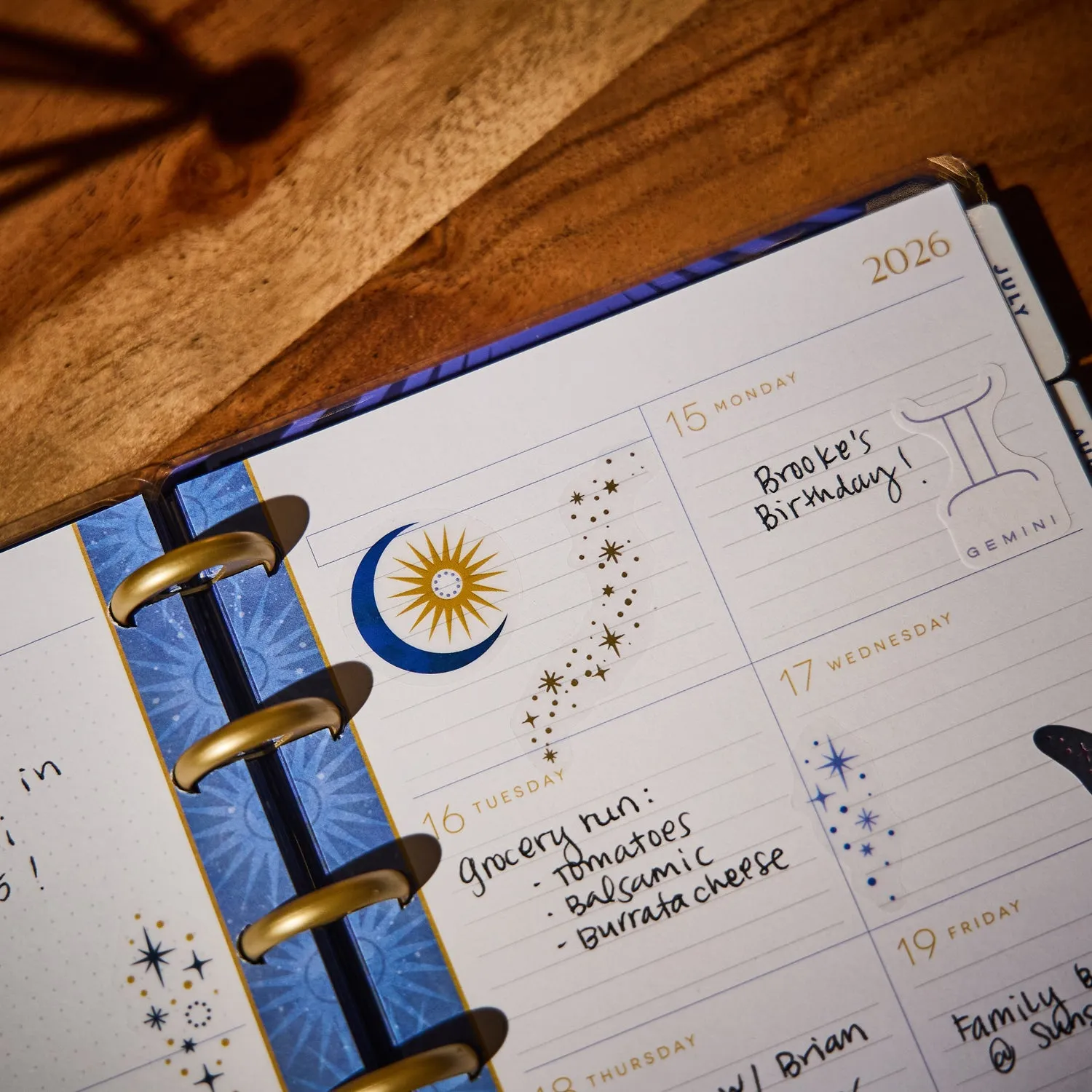 Happy Planner Star Signs 2026 agenda mini dashboard 12 mois