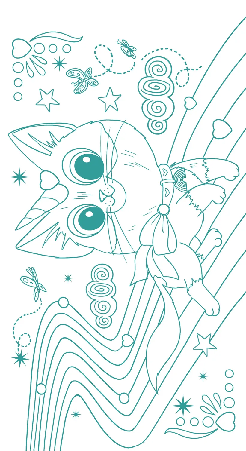 Frigobloc Chatons cahier coloriages strass stickers