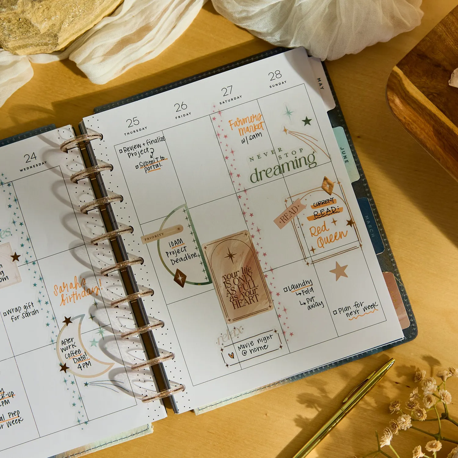 Happy Planner Starlit Glow 2027 agenda Classic vertical