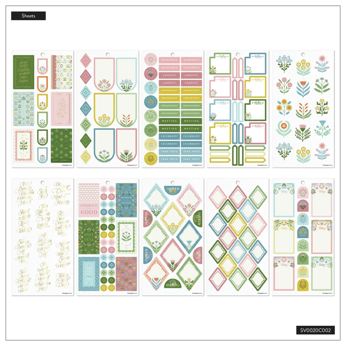 Happy Planner Cottage Charm Classic stickers 811 cosy