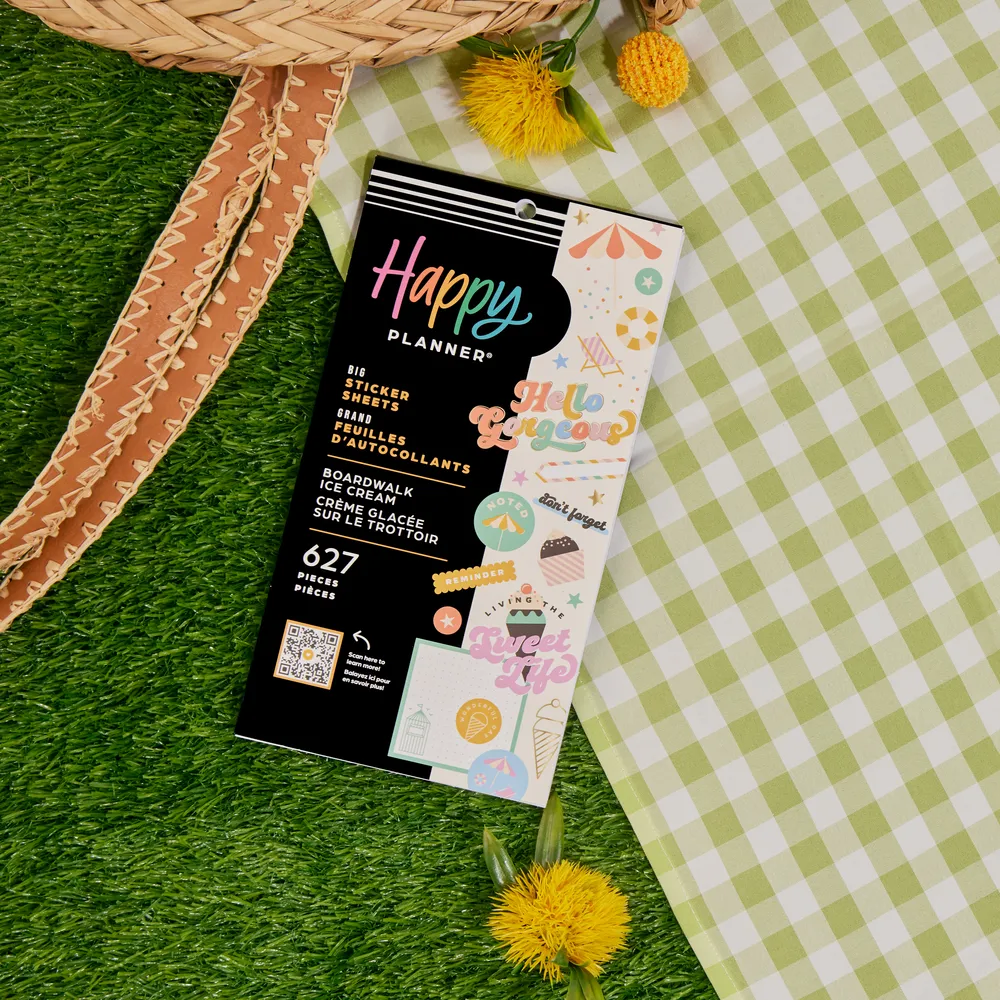 Happy Planner Boardwalk Ice Cream stickers Big 627 été
