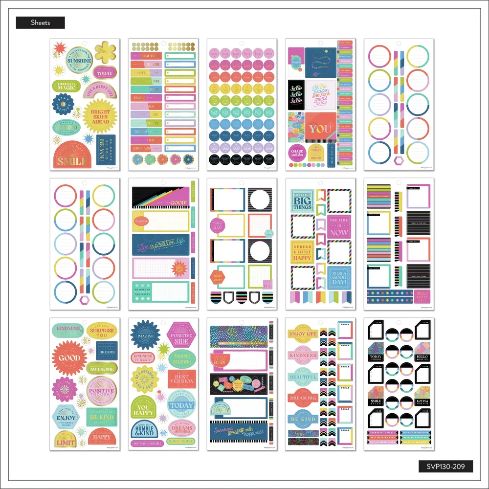 Happy Planner Spread Some Happy autocollants Mini 833 pièces