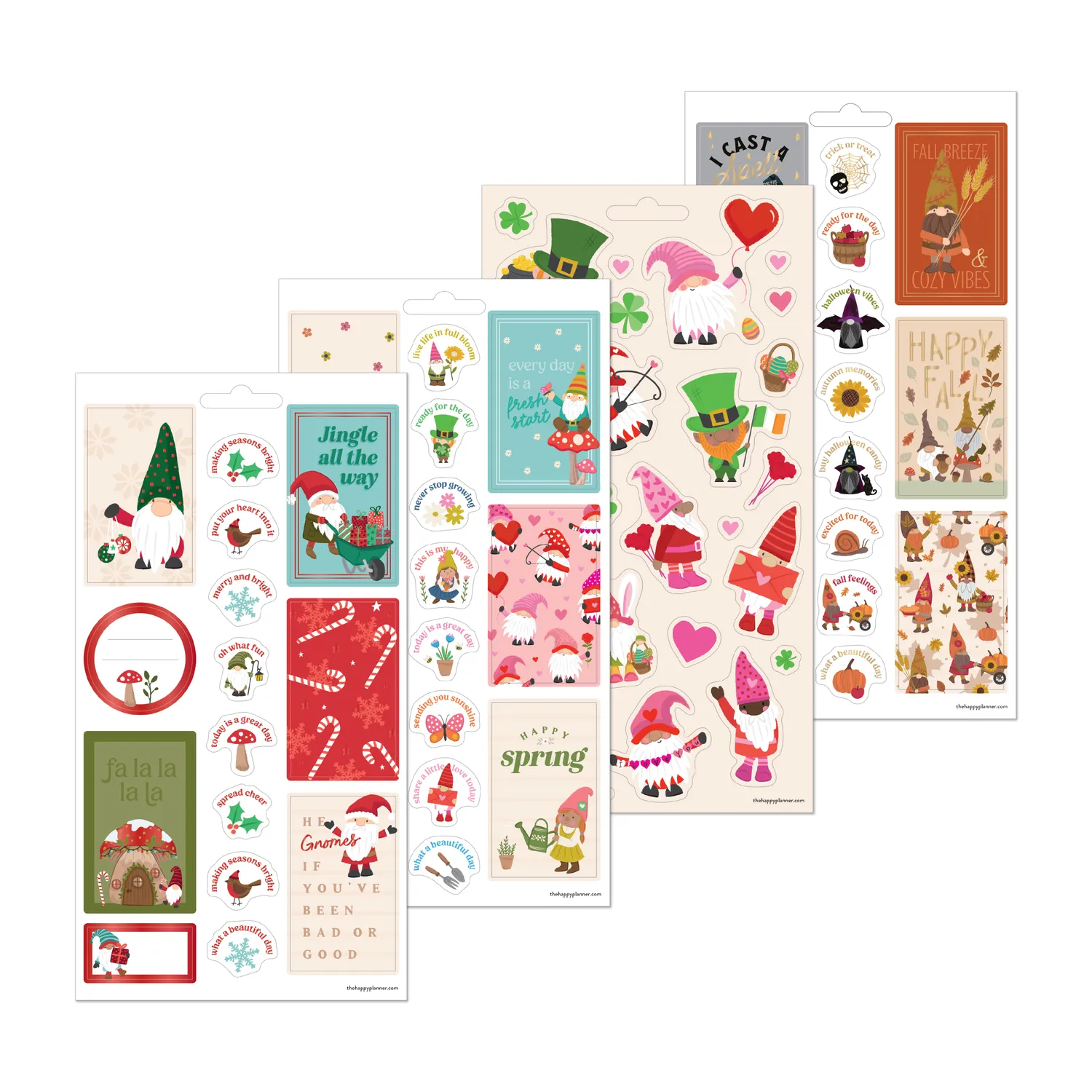 Happy Planner Seasonal Gnomes 10 planches autocollants saisons