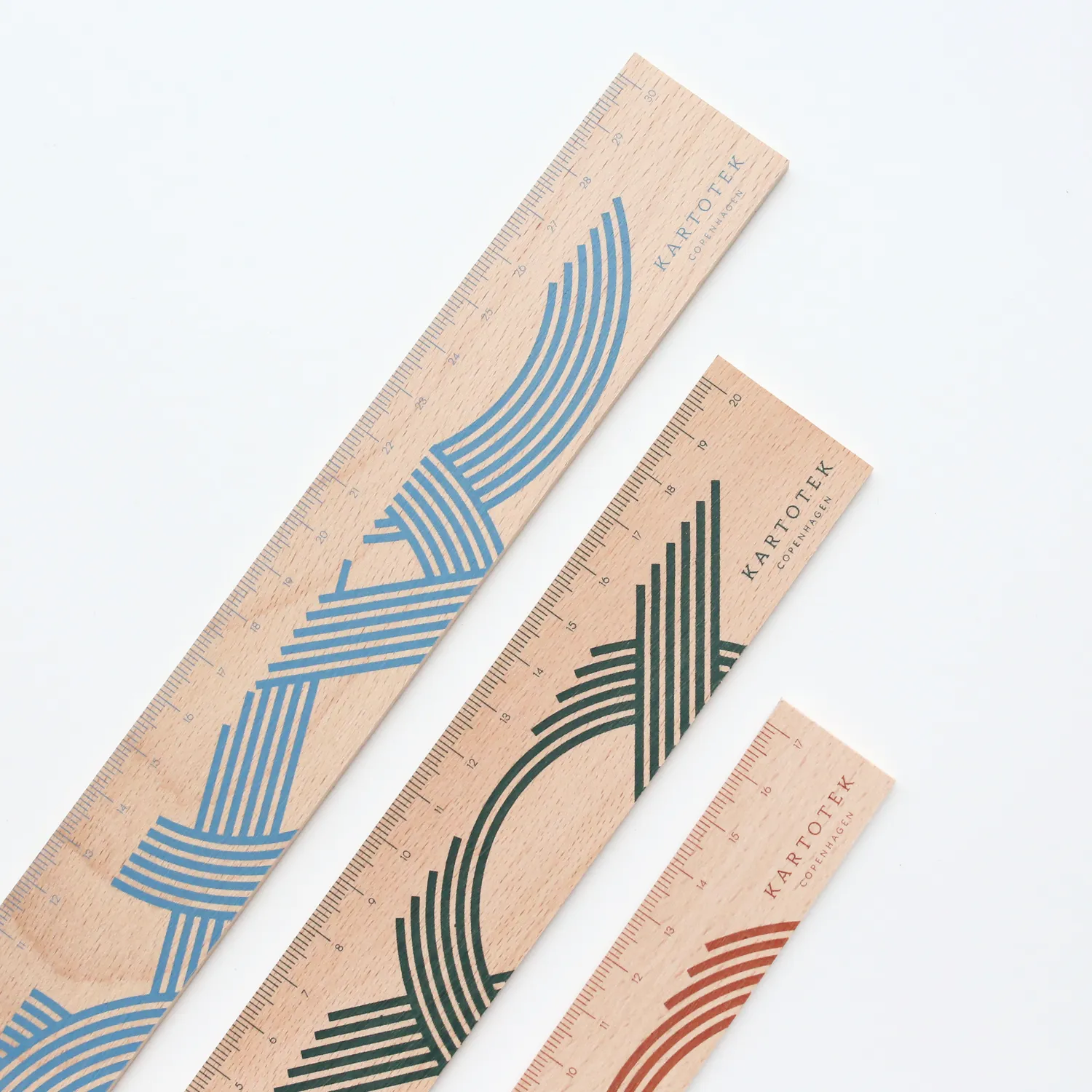 Kartotek Wooden Ruler règle en bois 30 cm lignée
