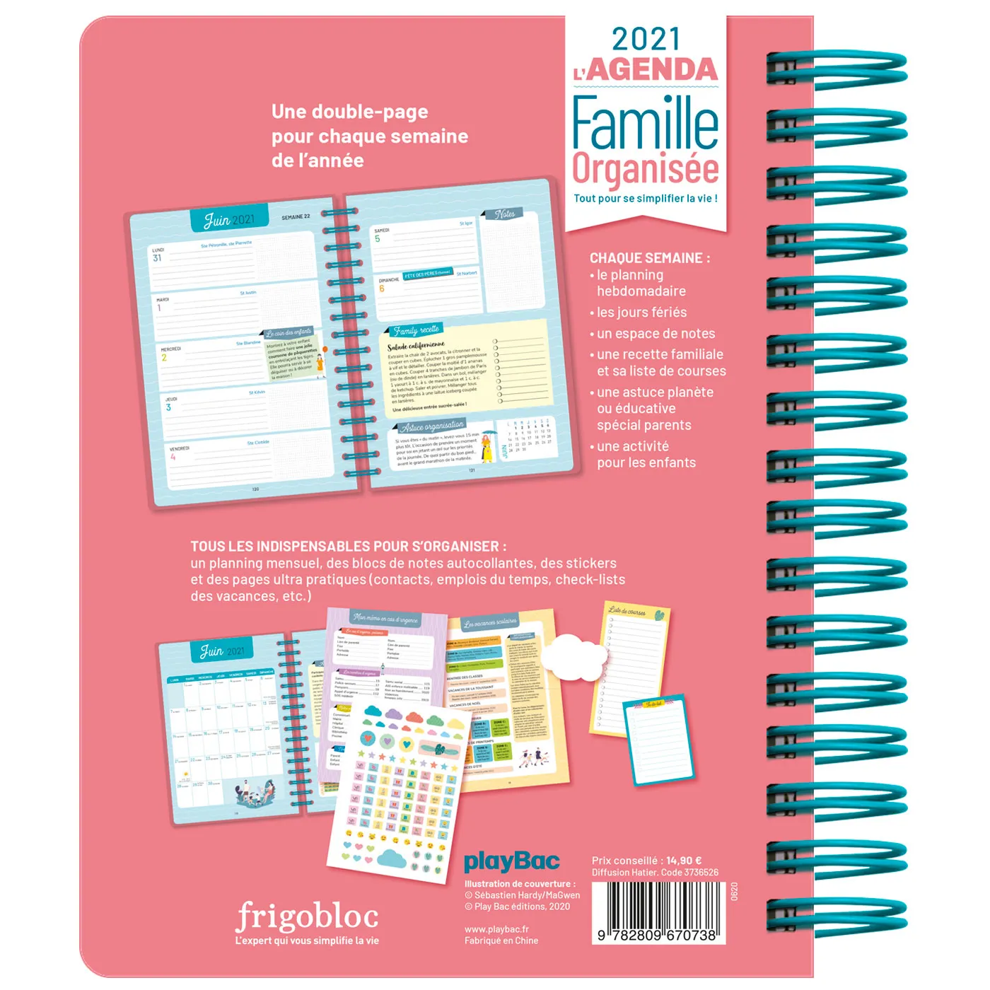 Frigobloc Agenda Famille Organisée 2022 agenda 16 mois