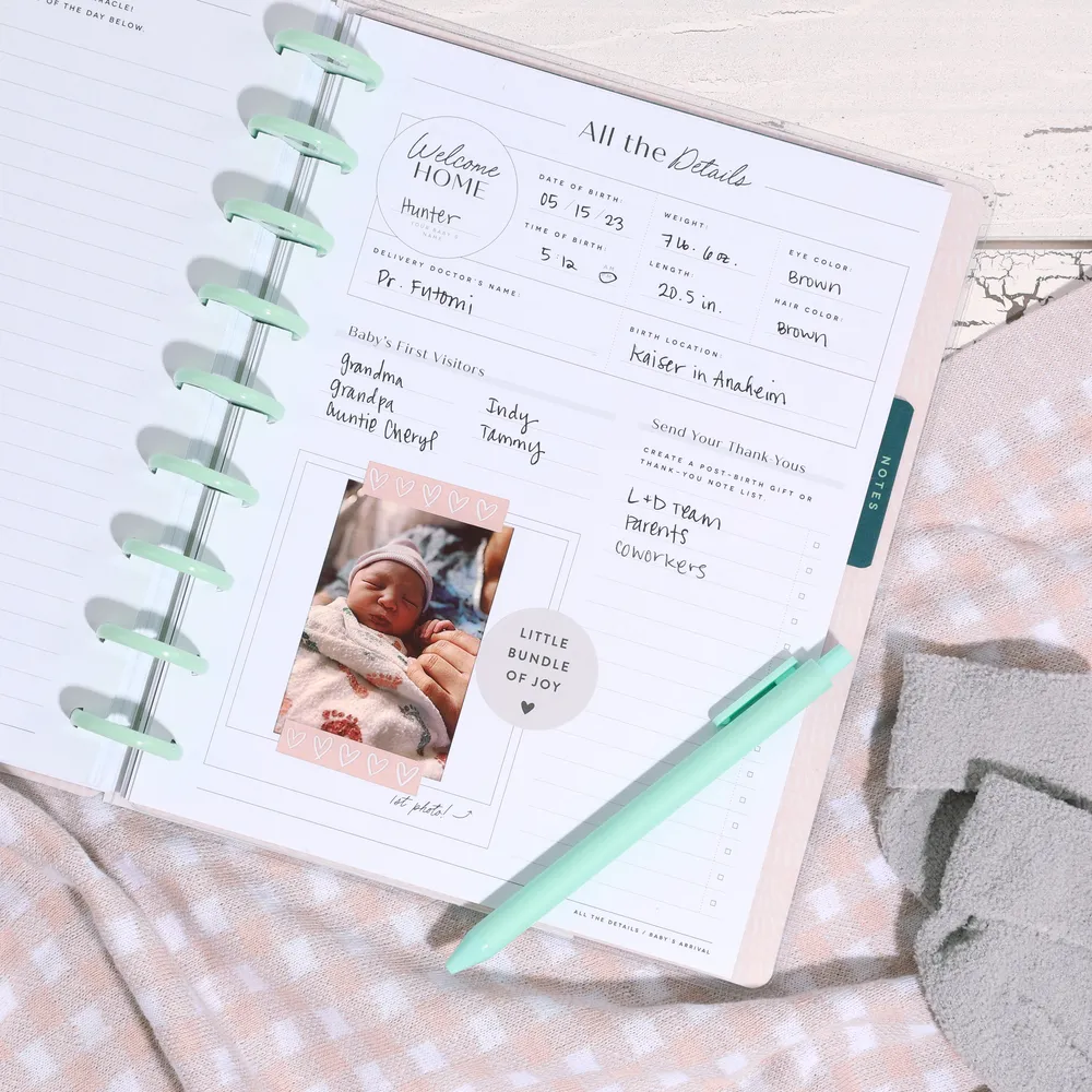 Happy Planner Butterflies Blooms planner grossesse non daté Classic