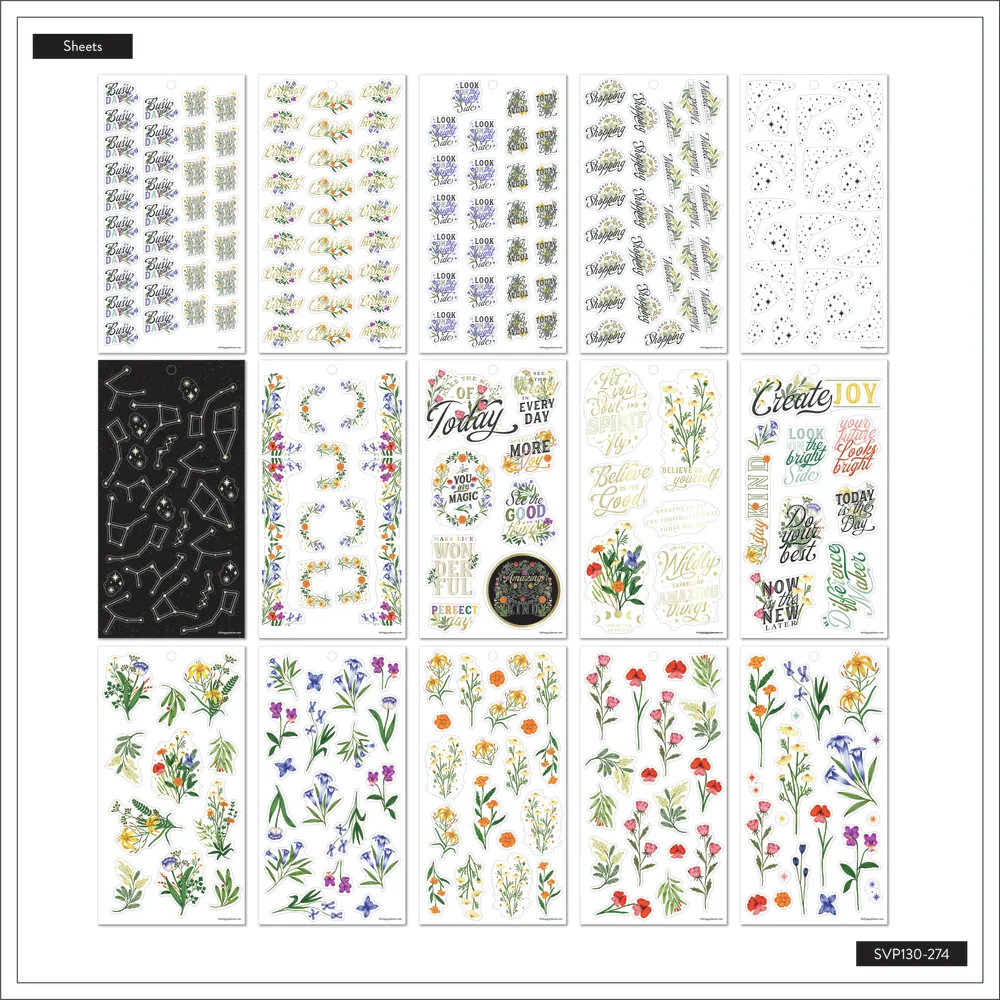 Happy Planner Grounded Magic Value Pack autocollants 539 botanique