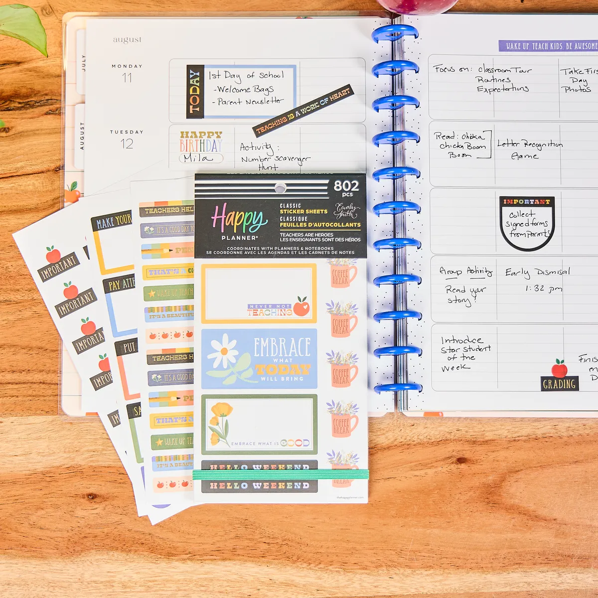 Happy Planner Teachers Are Heroes stickers 802 motifs