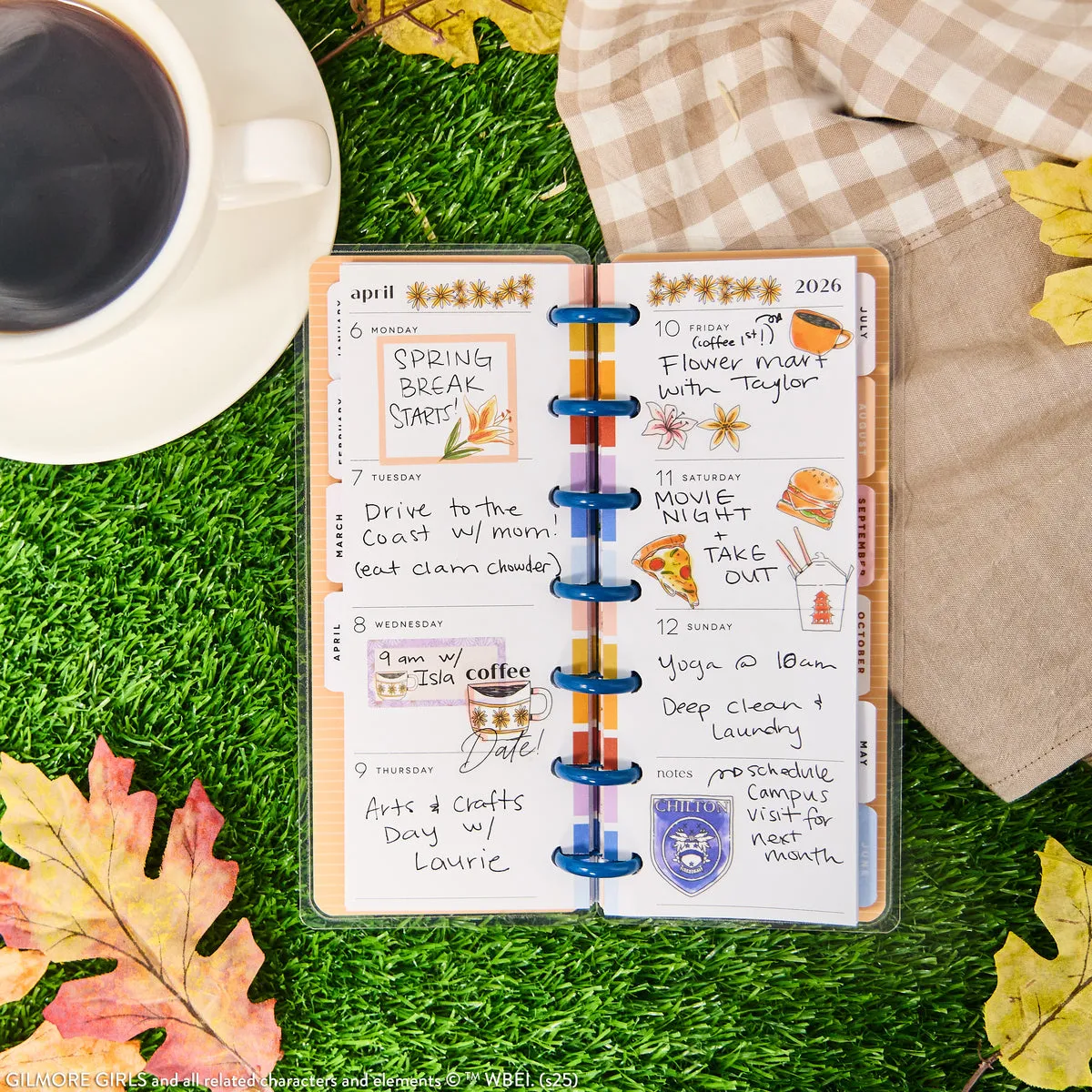 Happy Planner Gilmore Girls 2026 agenda skinny mini horizontal 12 mois
