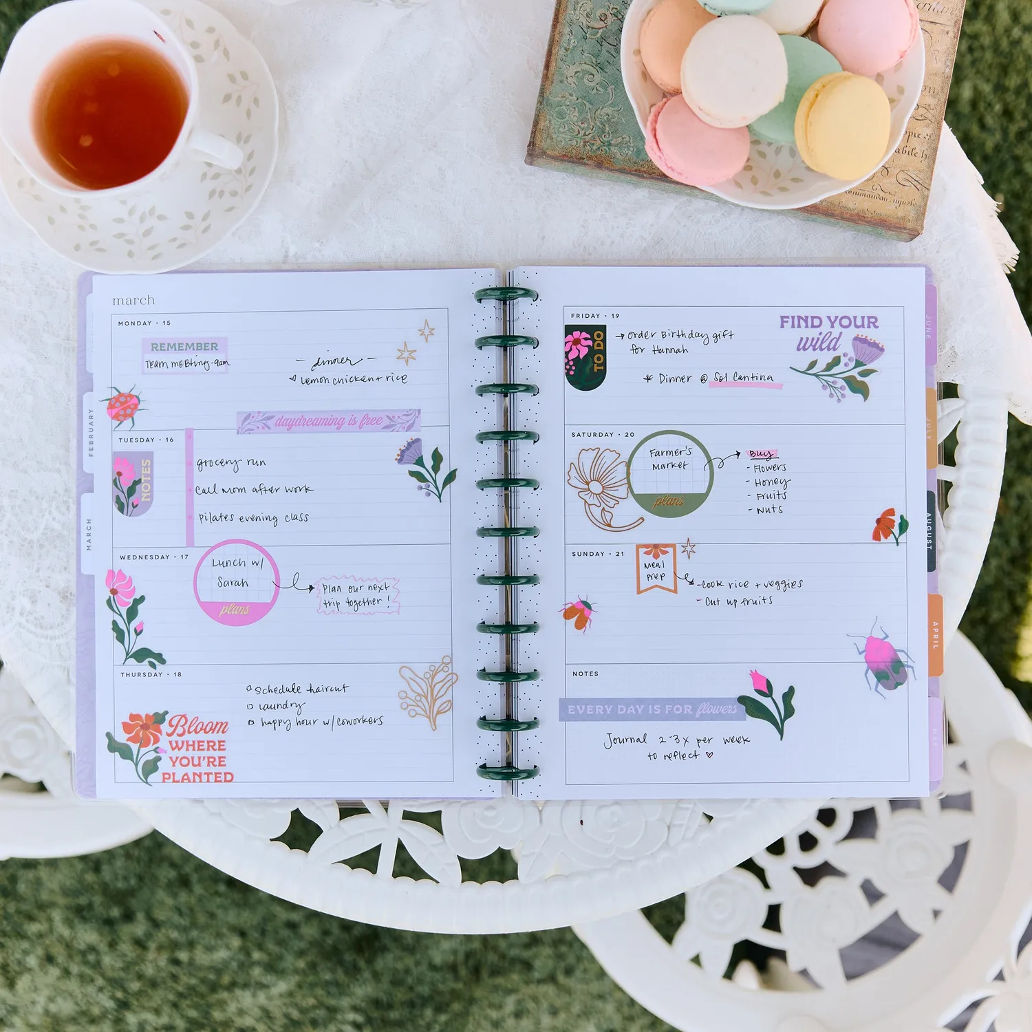Happy Planner Hive & Bloom 2027 agenda Big horizontal 12 mois