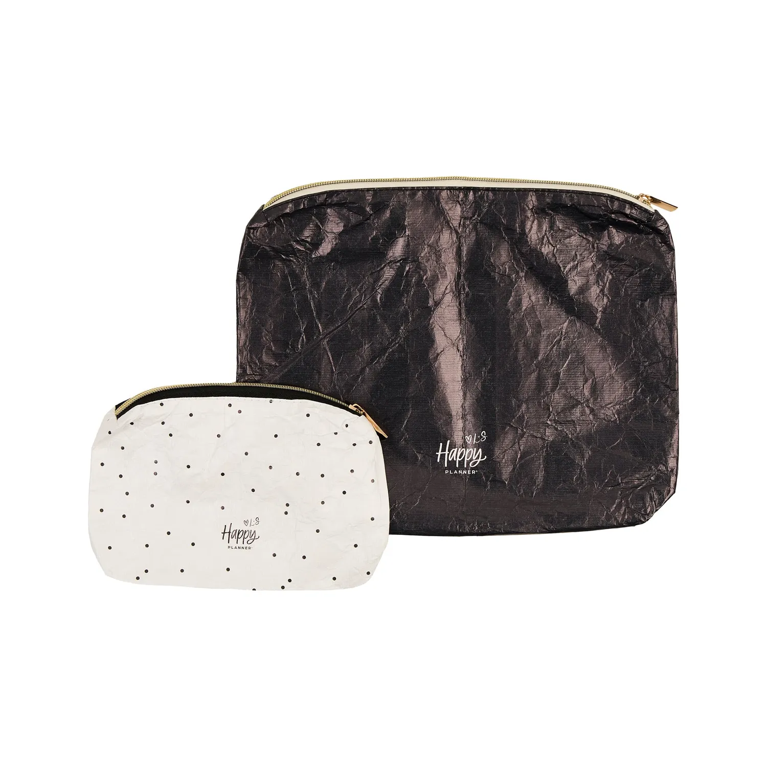 Happy Planner Love L+S trousse nylon 2 pochettes zippées