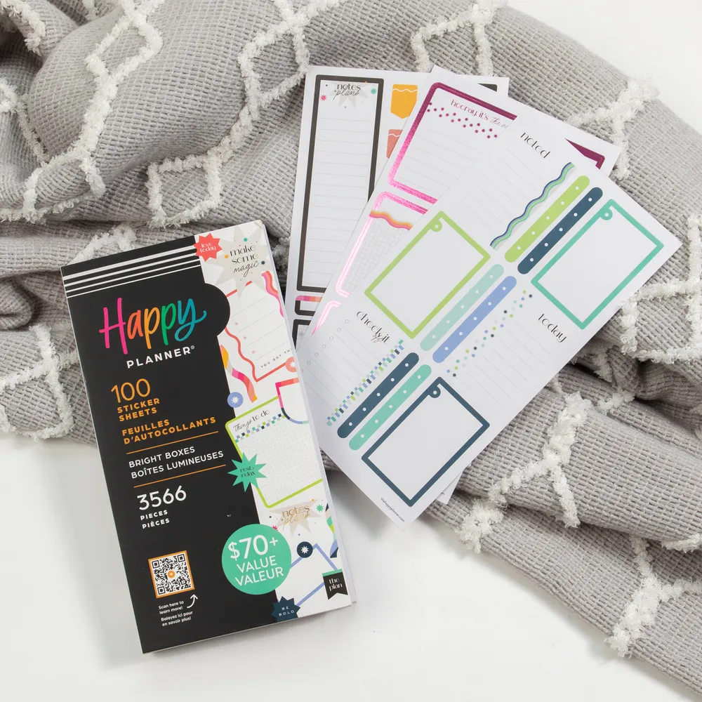Happy Planner Colorful Boxes méga stickers 3566 stickers