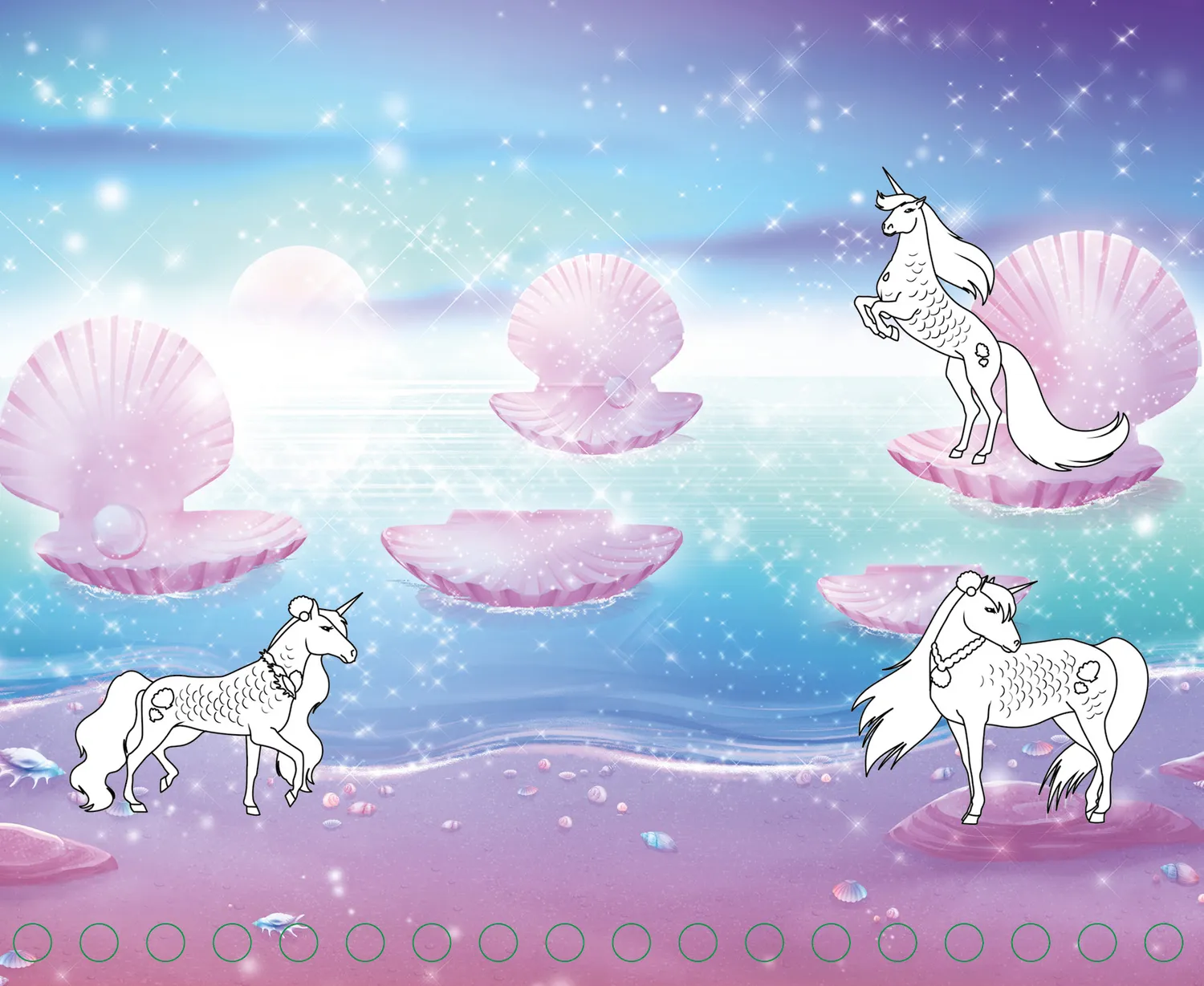 Licornes de rêve Magie des paillettes mini-carnet coloriage stickers