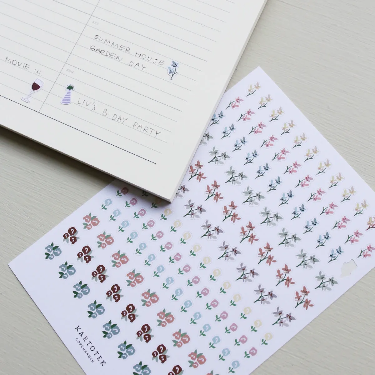 Kartotek Mini Flowers stickers fleurs