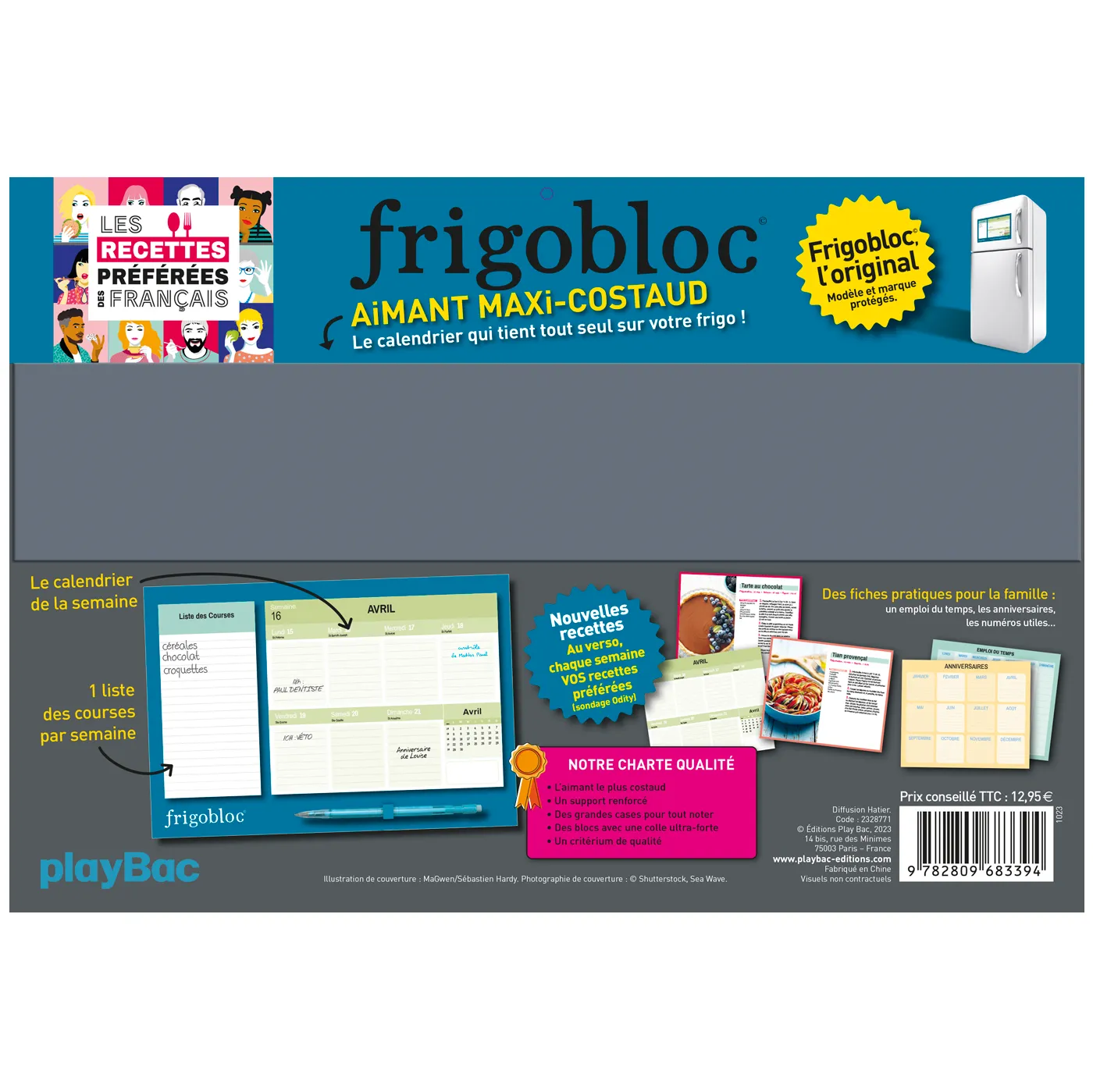 Frigobloc Mini Hebdomadaire 2024 calendrier frigo recettes