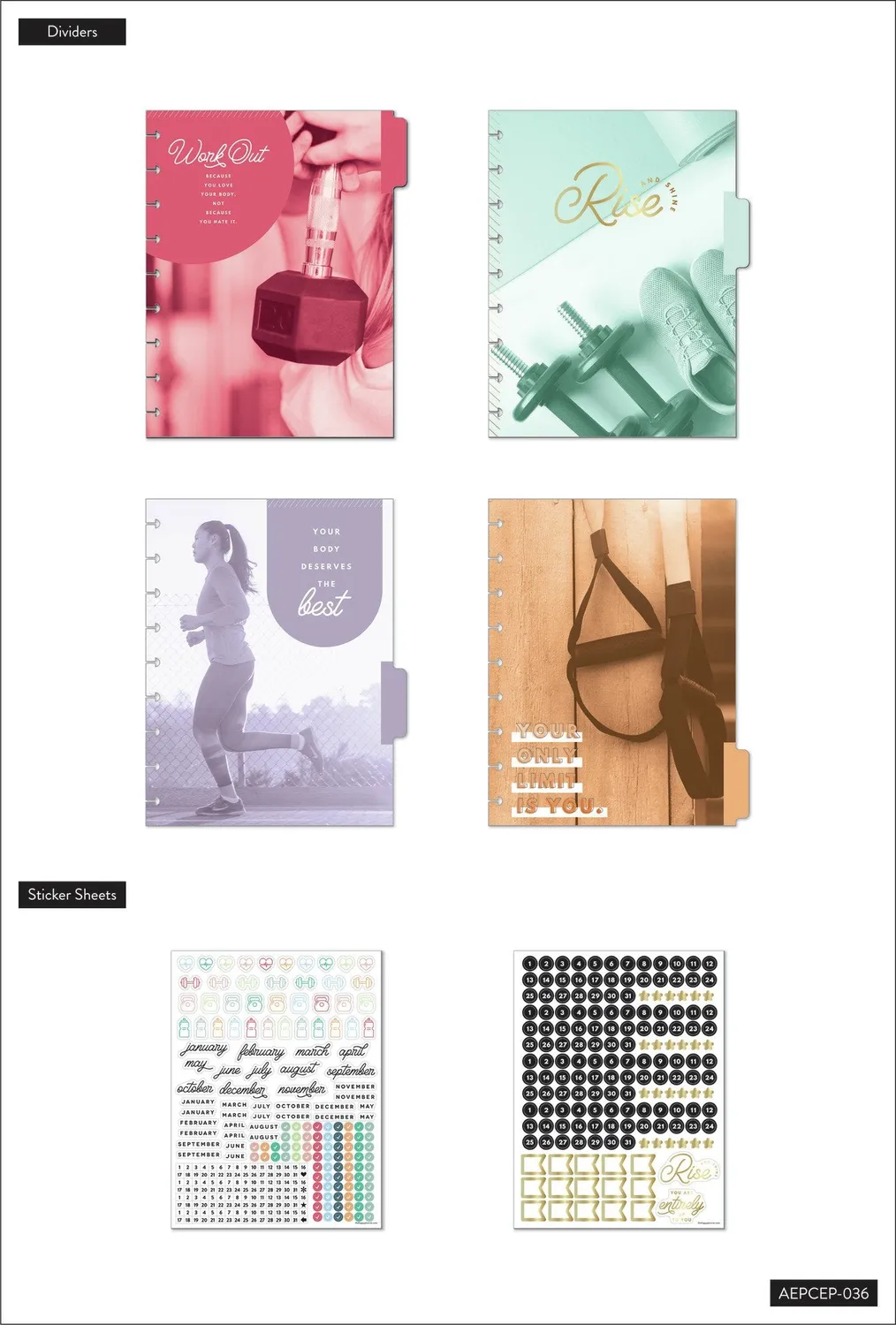 Happy Planner Reach New Heights extension Classic fitness 50 pages
