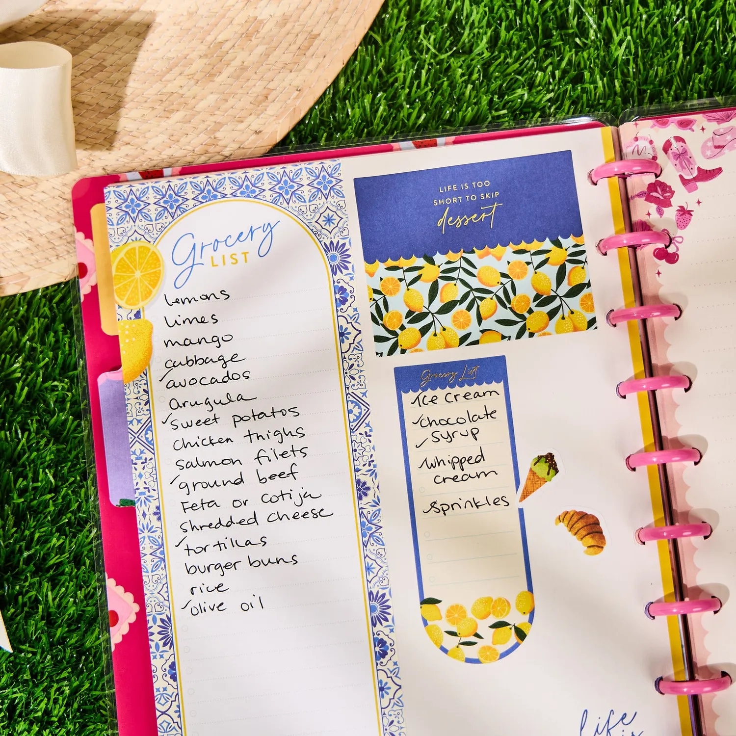 Me & my big ideas Happy Planner Tuscan Table recharge menus 40 feuilles
