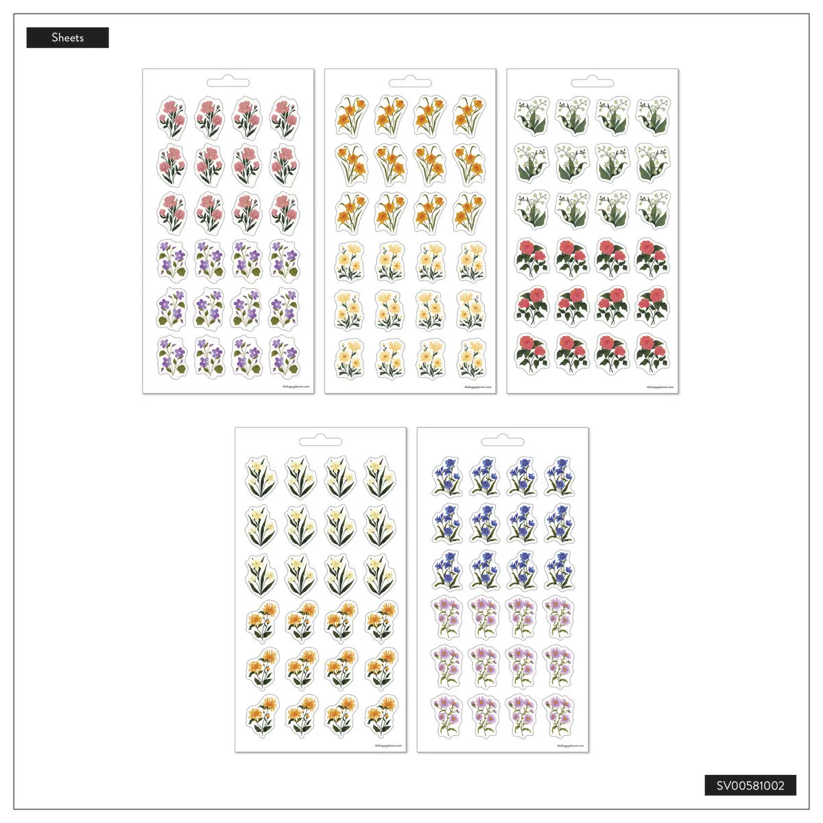 Happy Planner Dark Garden stickers floraux 228 pièces