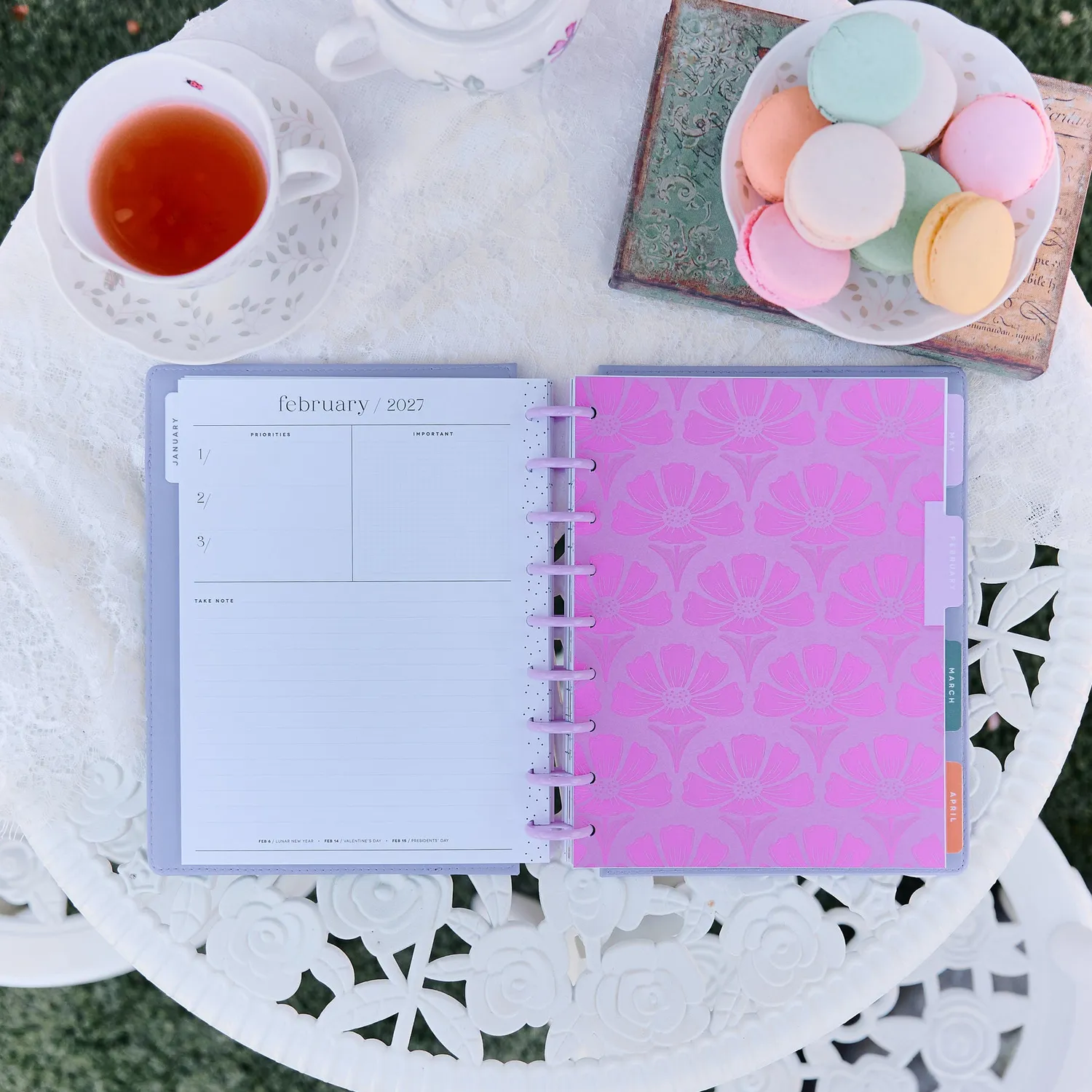 Happy Planner Hive & Bloom 2027 agenda dashboard Classic floral