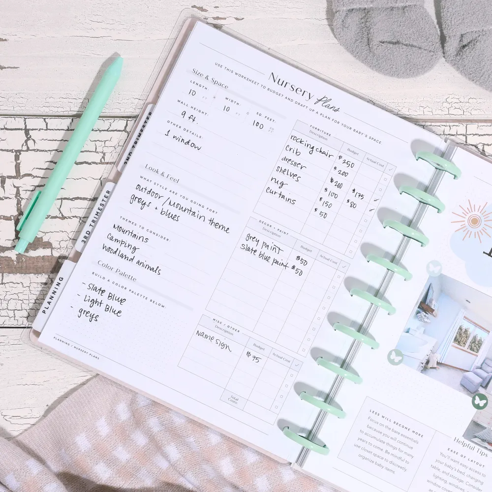 Happy Planner Butterflies Blooms planner grossesse non daté Classic