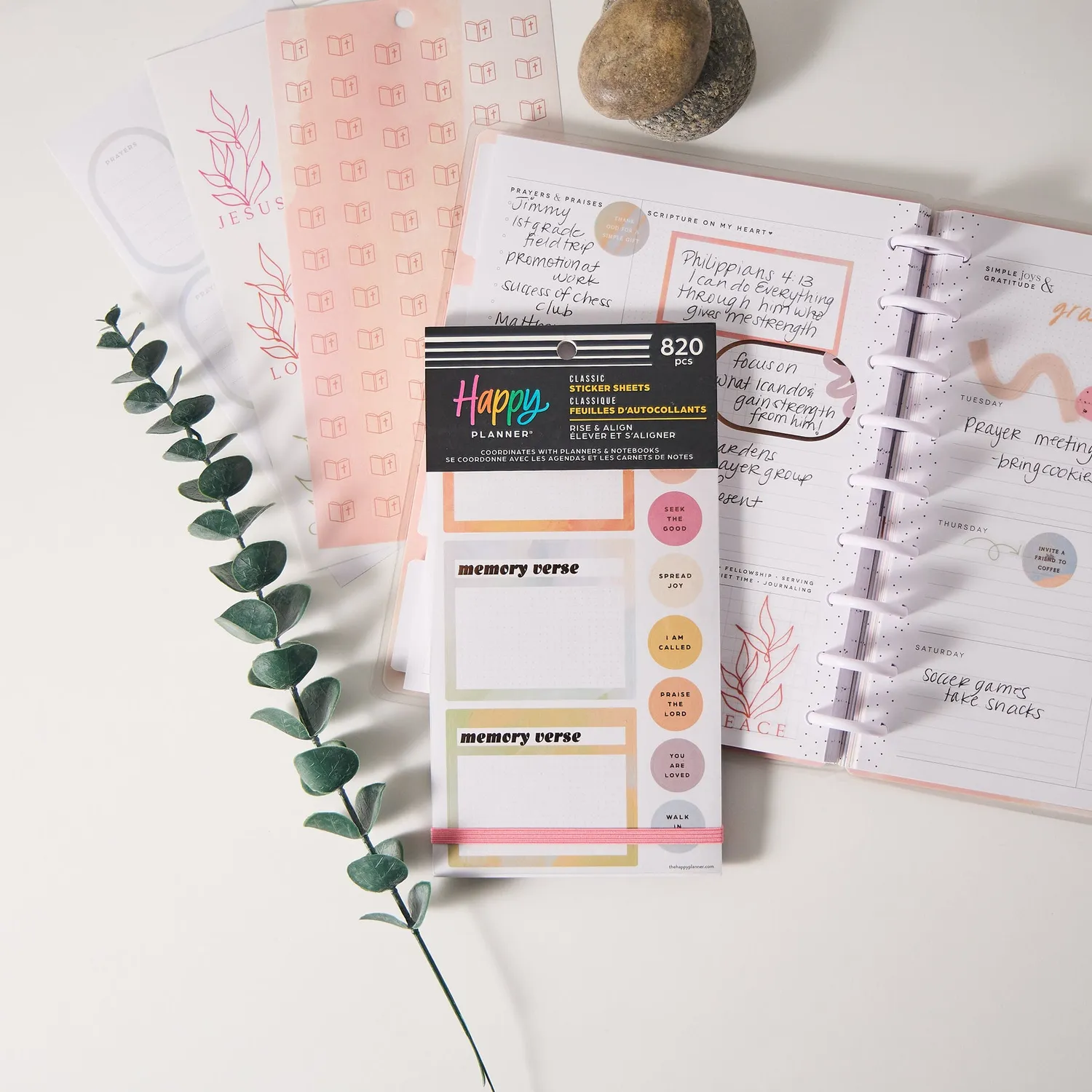 Happy Planner Rise Align Foi autocollants 30 planches neutre