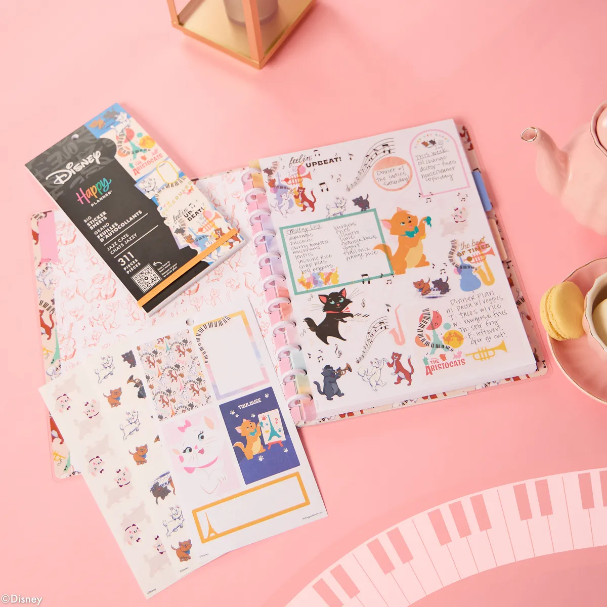 Happy Planner Disney Aristocats Big autocollants 311 pièces