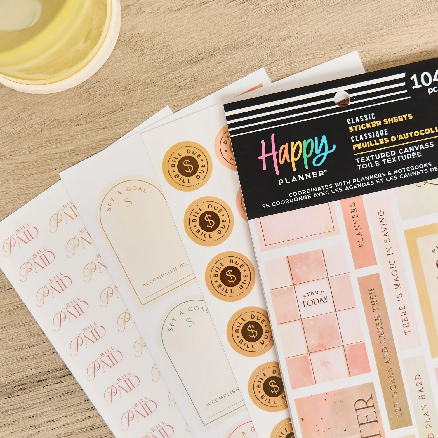 Happy Planner Textured Canvas Budget stickers 1045 autocollants