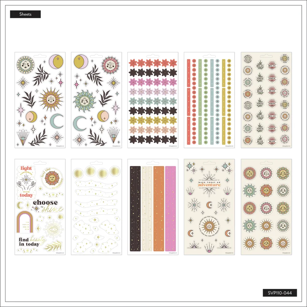 Happy Planner Desert Mystic stickers 10 feuilles 308 pcs lune