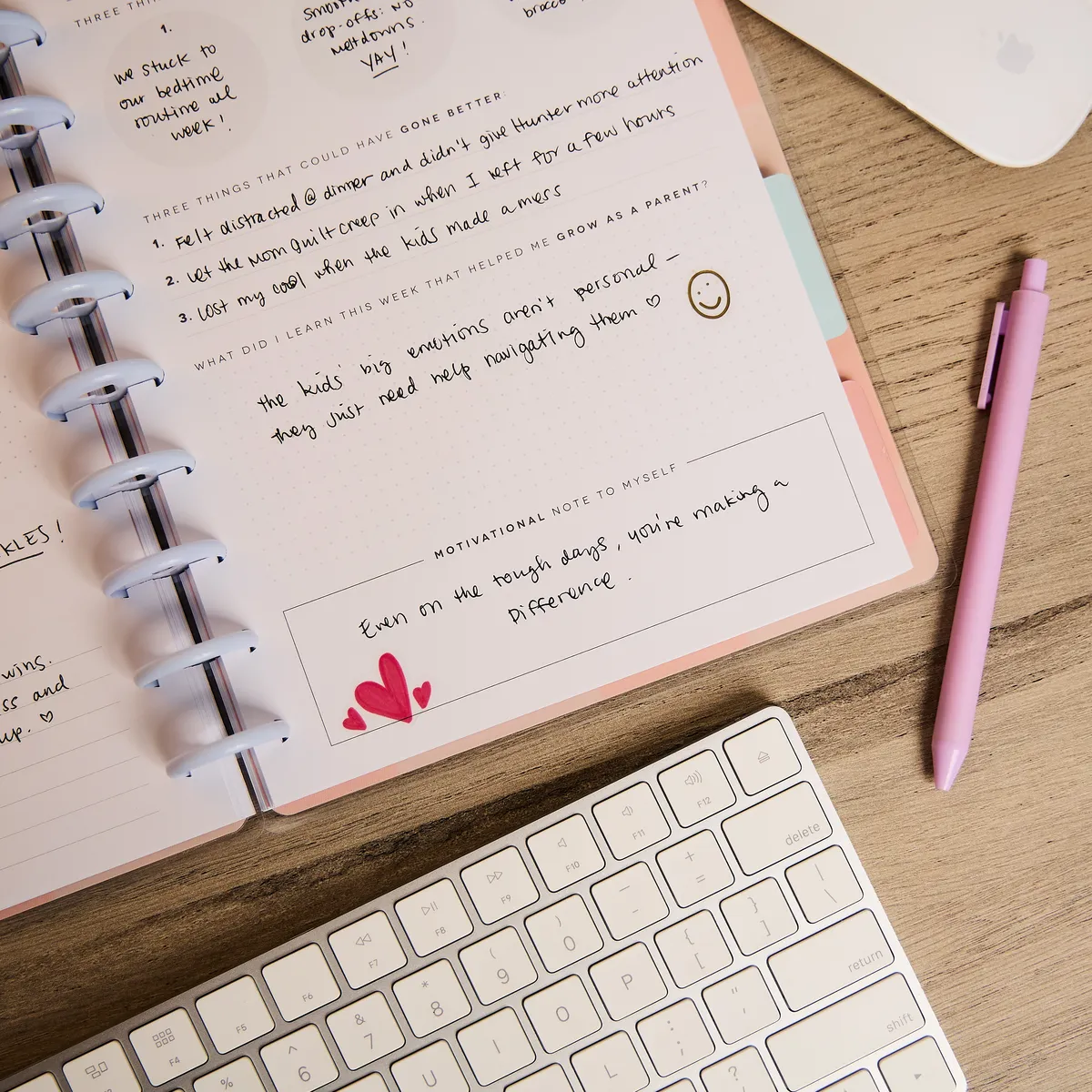 Happy Planner Enjoy the Moment journal parental guidé 80 feuilles