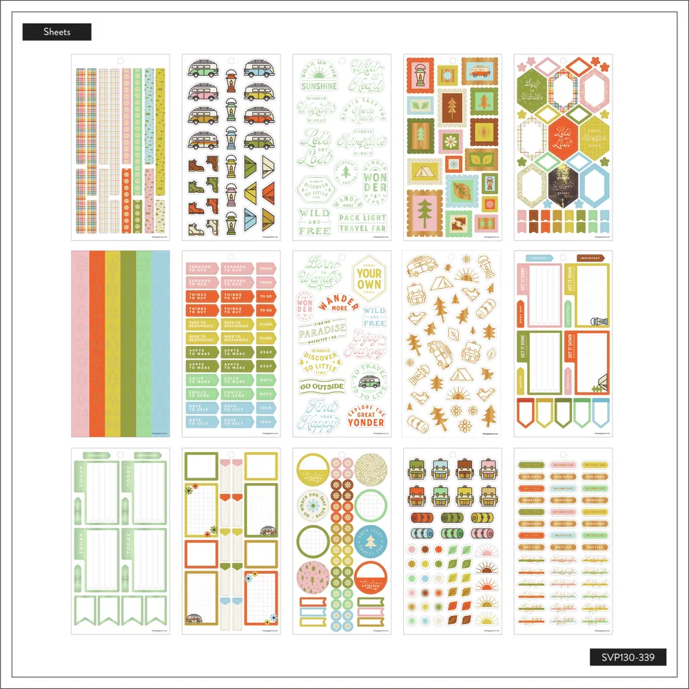 Happy Planner Camp Nostalgia stickers décoratifs 980 pièces