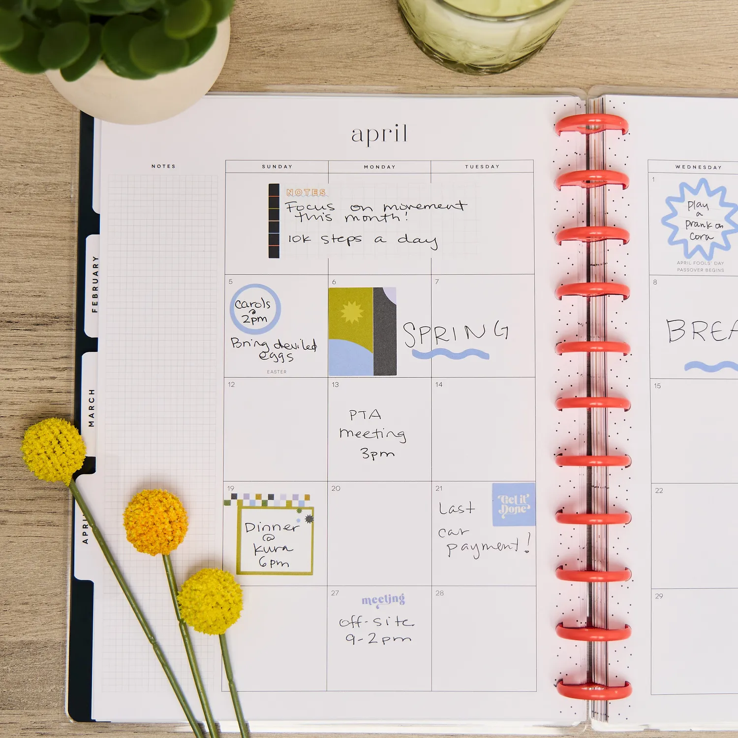Happy Planner Pop Splash agenda 2026 Big Dashboard 12 mois