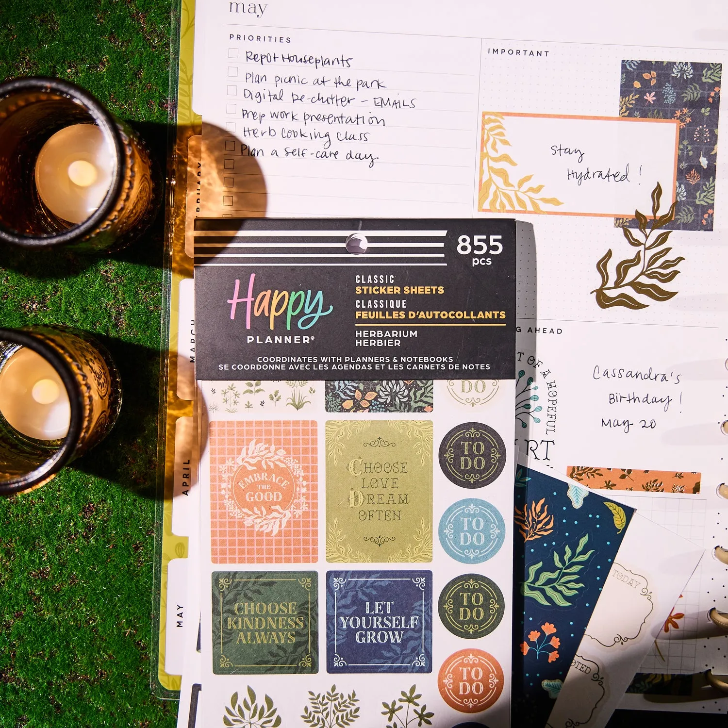 Happy Planner Herbarium stickers botanique 855 Classic