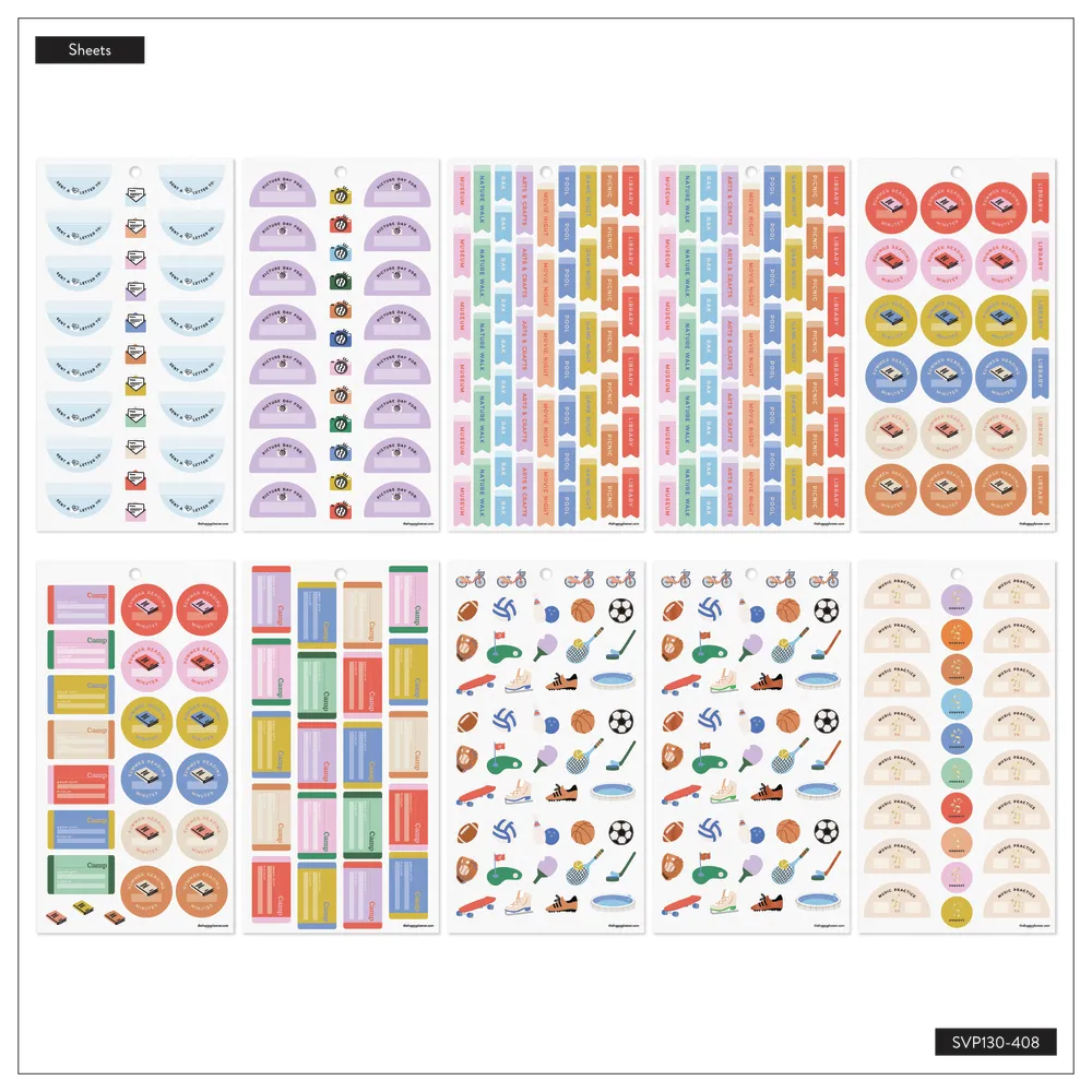 Happy Planner Kids' Activities stickers enfants 1095 motifs
