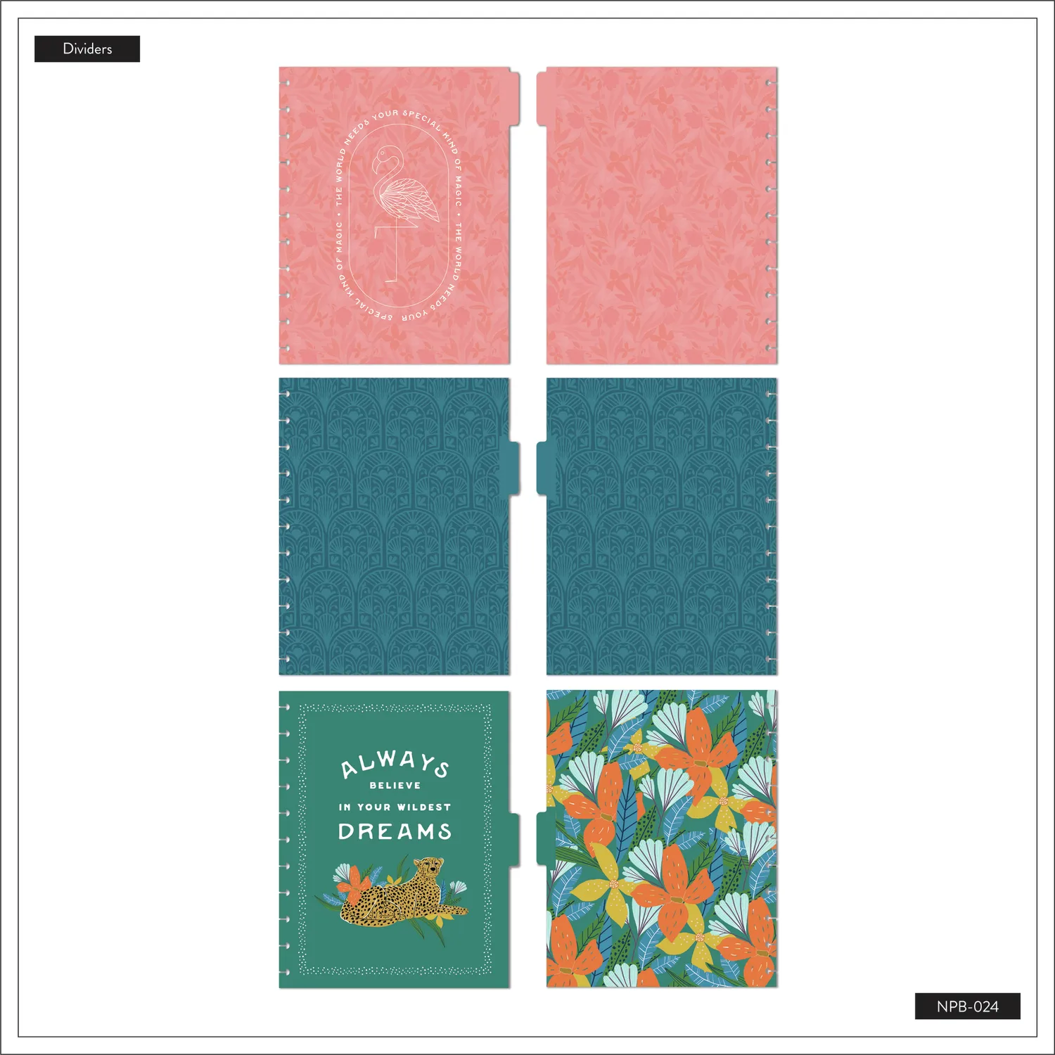 Happy Planner Big carnet pointillé Jungle 60 feuilles intercalaires
