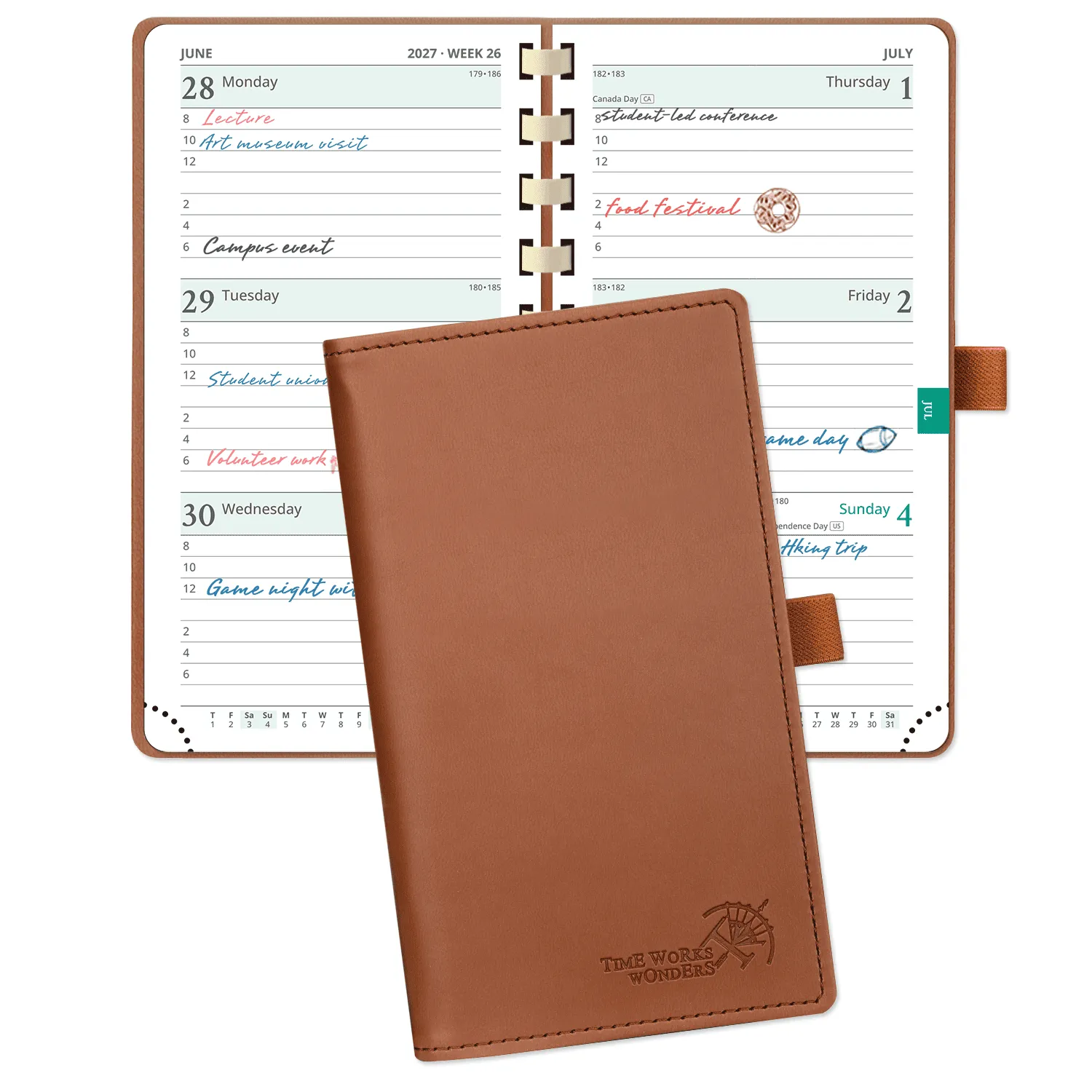 Poprun WELTP7-27 agenda semainier 2027 poche souple