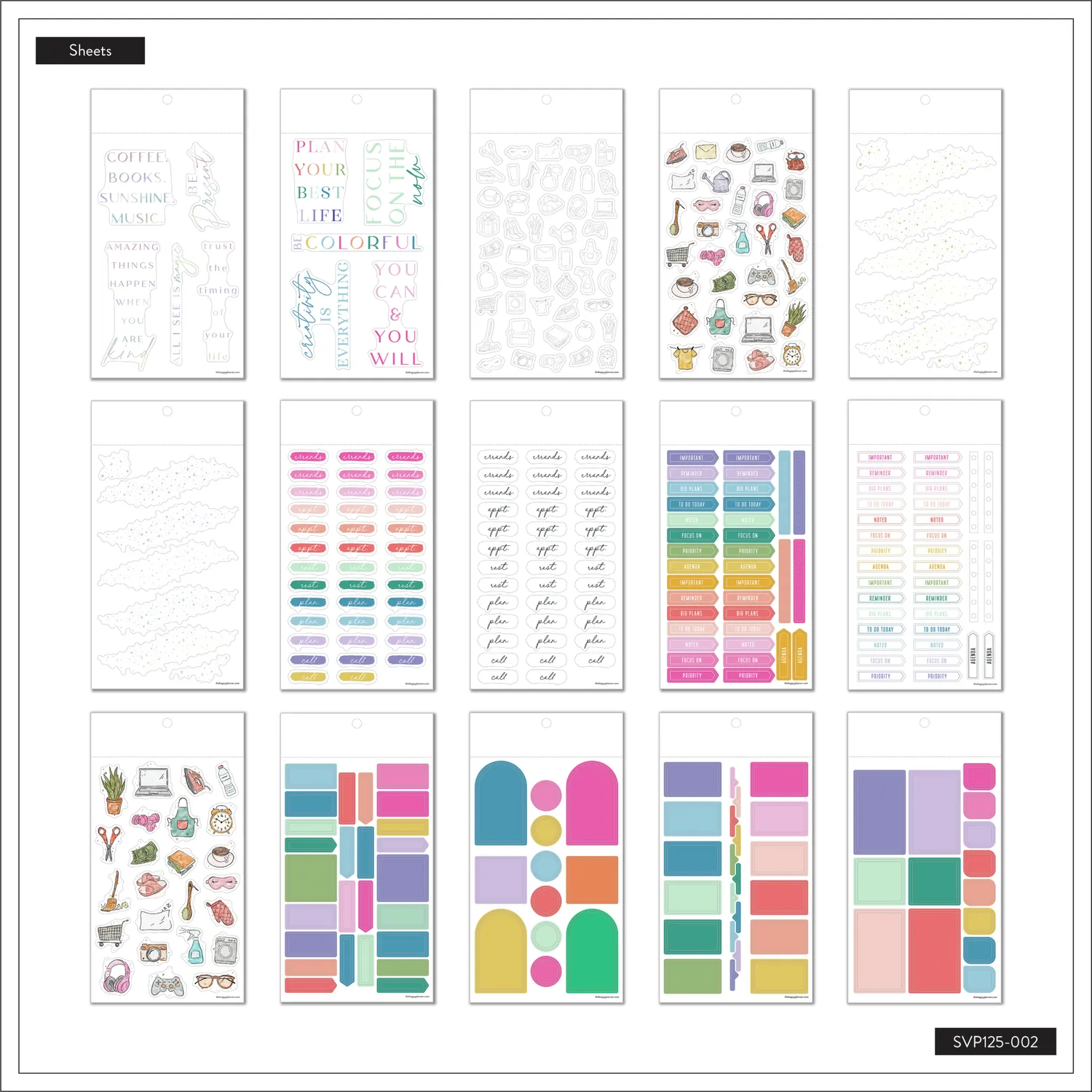 Me & my big ideas Bright Clear autocollants Value Pack 1623