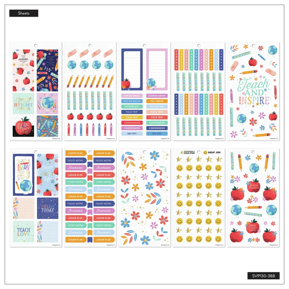 Happy Planner Classroom Brights stickers Big 811 enseignante