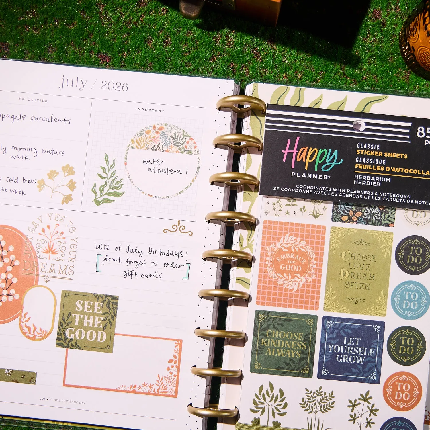 Happy Planner Herbarium stickers botanique 855 Classic