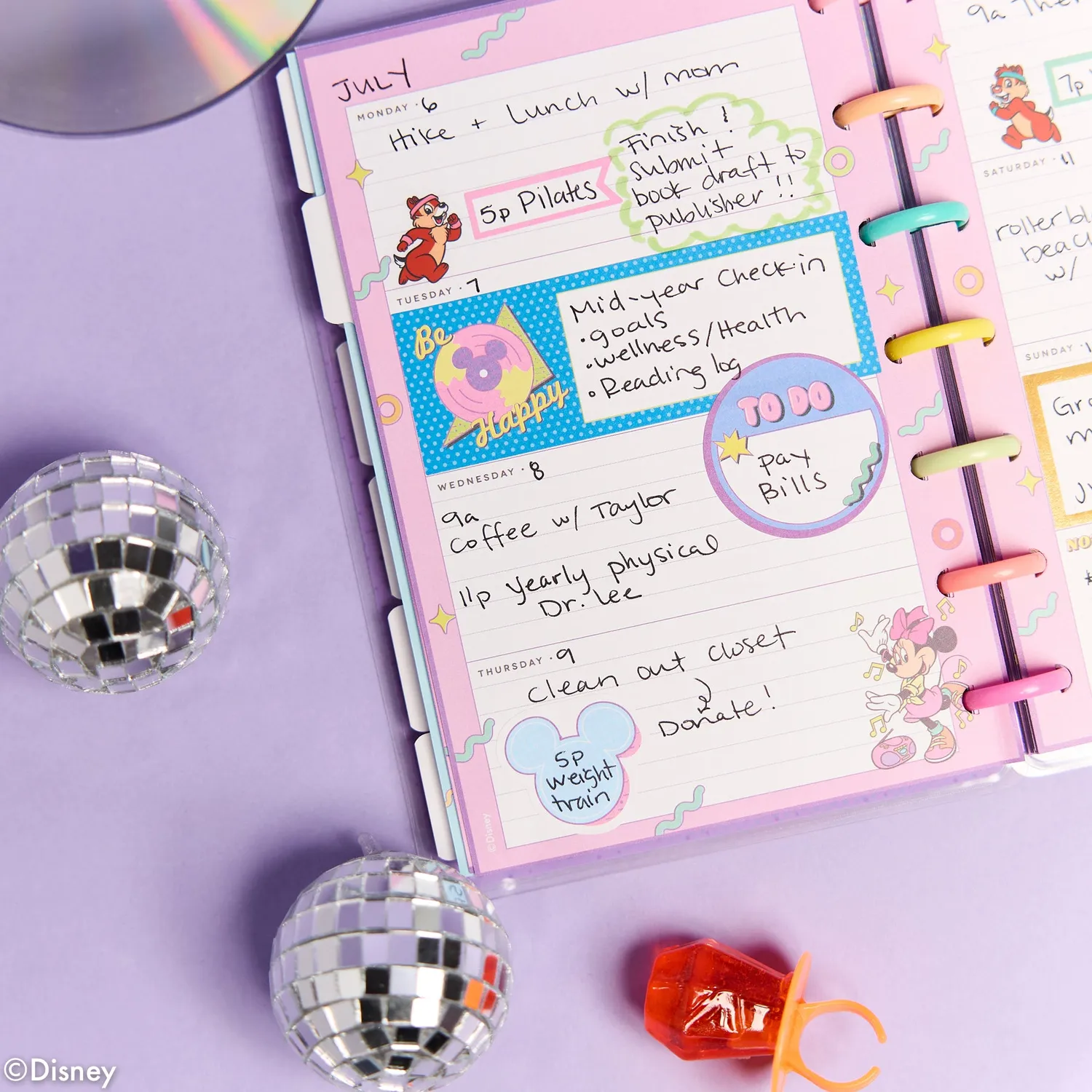 Happy Planner Disney Mickey agenda horizontal mini non daté