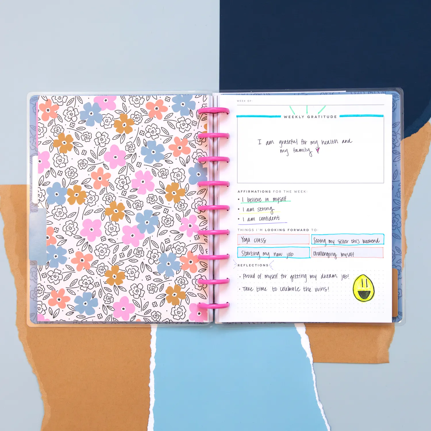 Happy Planner Bold Hope journal gratitude guidé Classic 80 feuilles