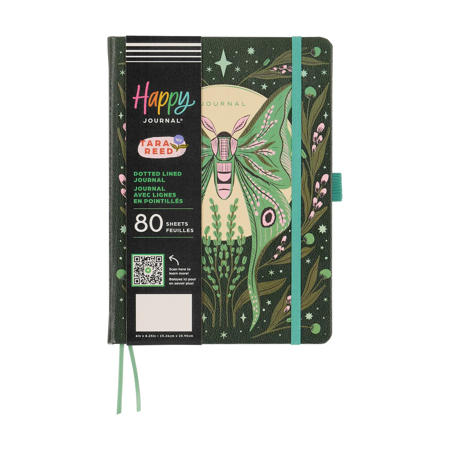 Happy Planner Mystic Moths journal pointillé ligné 80 pages