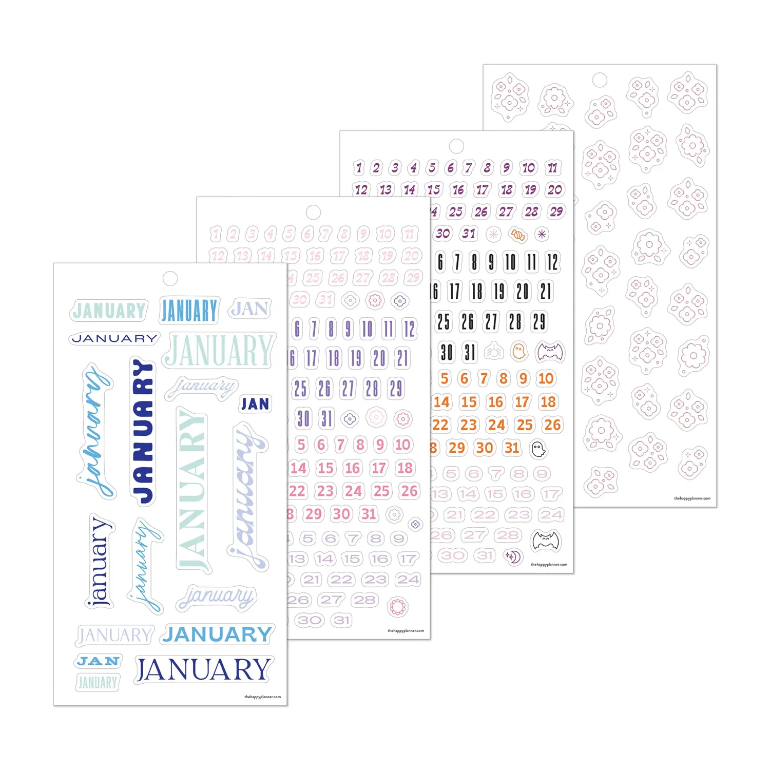 Happy Planner Essential Year carnet stickers 30 planches pastel