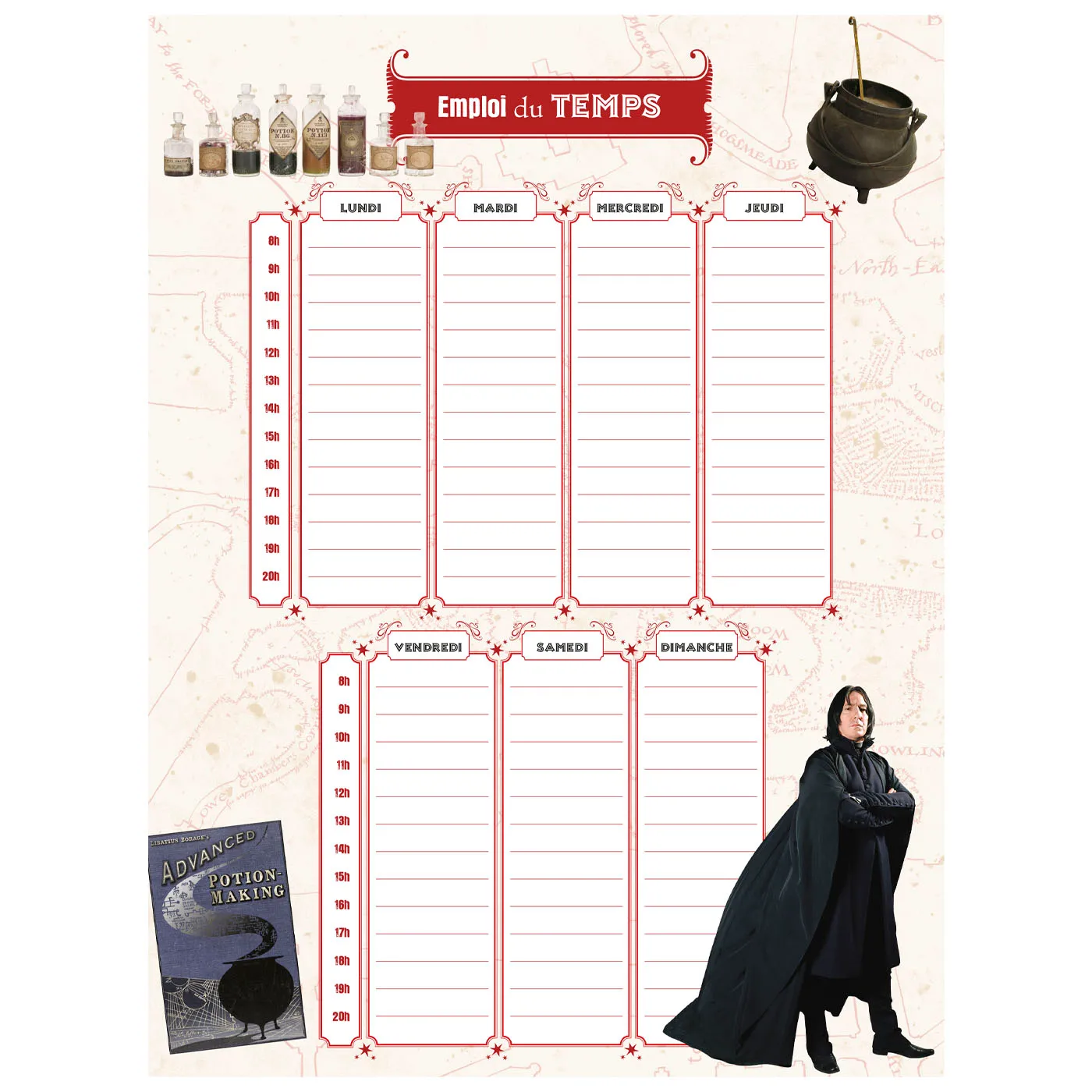 Frigobloc Mensuel Harry Potter 2022 calendrier familial aimanté