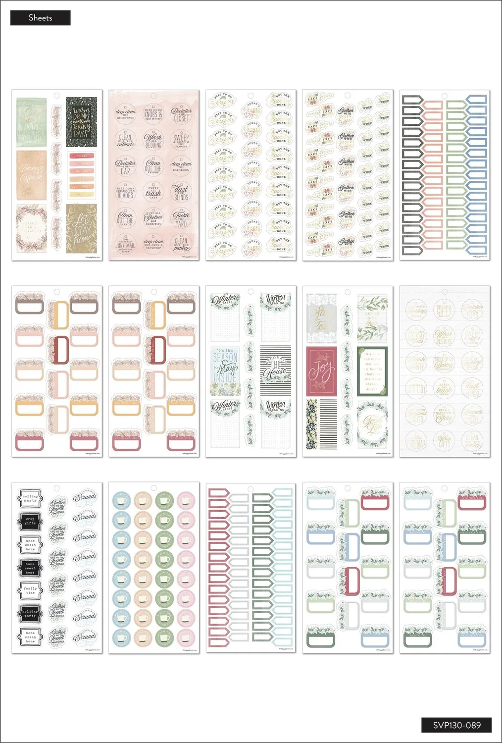 Happy Planner Let’s Stay Home carnet stickers 734 maison