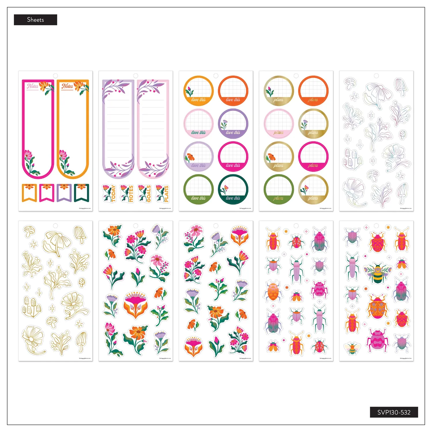 Happy Planner Hive Bloom stickers big value pack floral