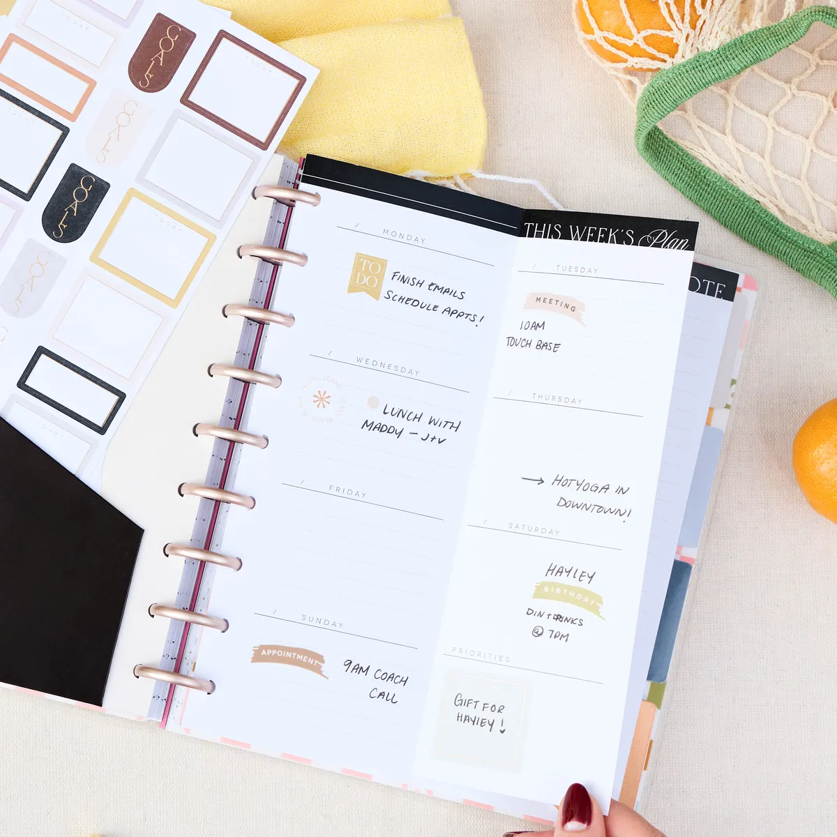 Happy Planner Classic Neutral Chic kit accessoires 7 pièces