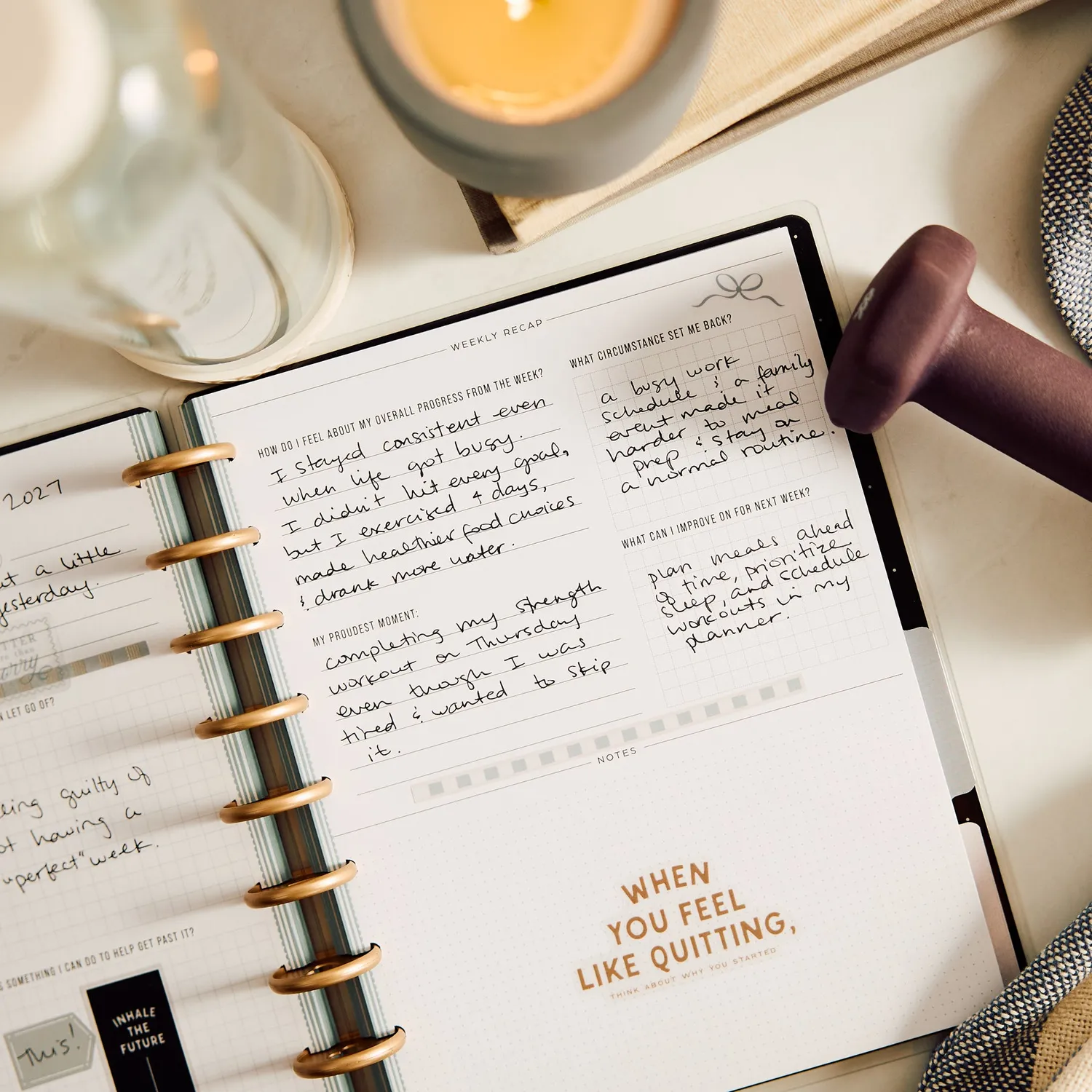 Happy Planner Haven & Heart Fitness Classic journal guidé 80 feuilles