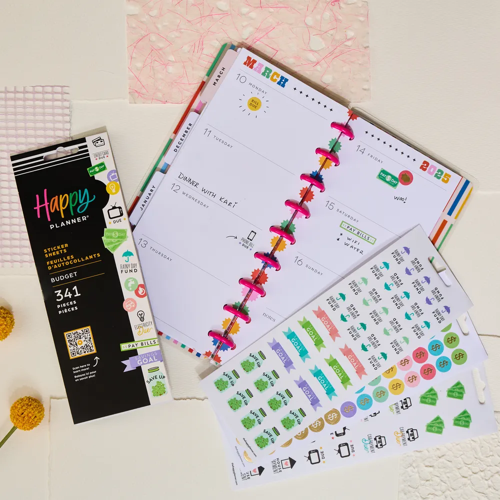 Happy Planner Save Up Budget stickers 8 feuilles 341 budget