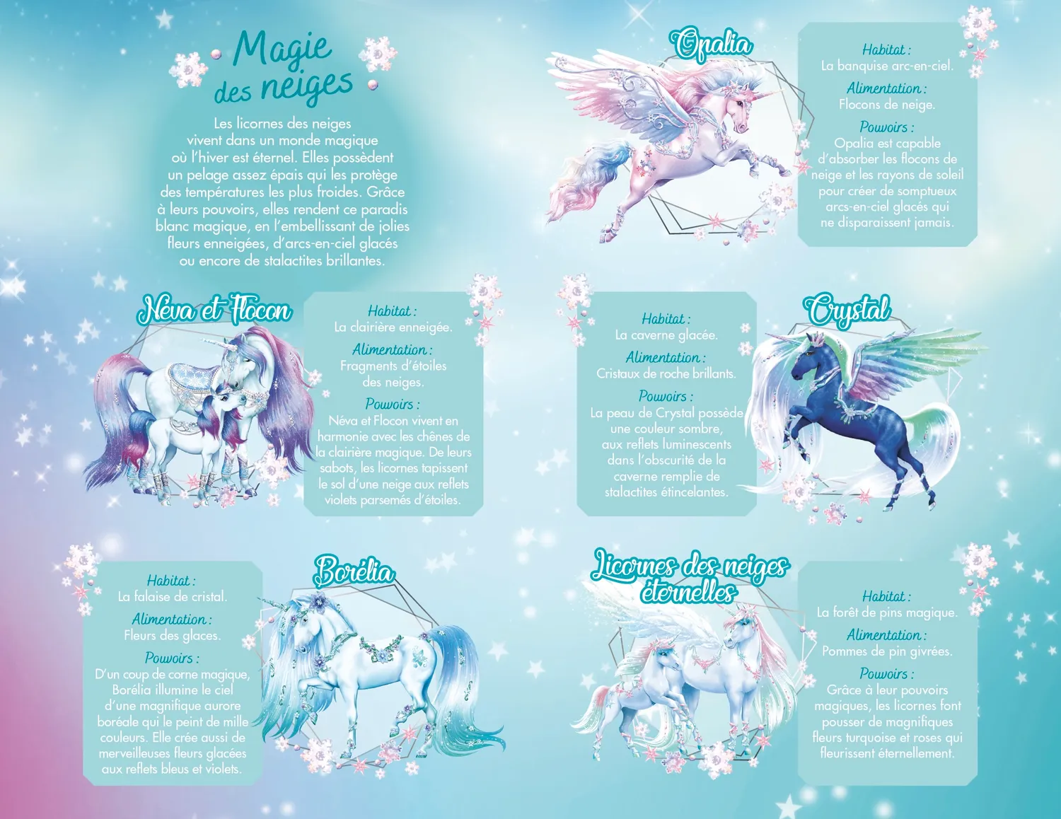 Frigobloc Licornes de rêve Magie neiges carnet créatif stickers